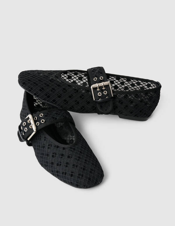 Polkadot Mesh Ballerinas Schwarz SCHOENEN SHOEBY