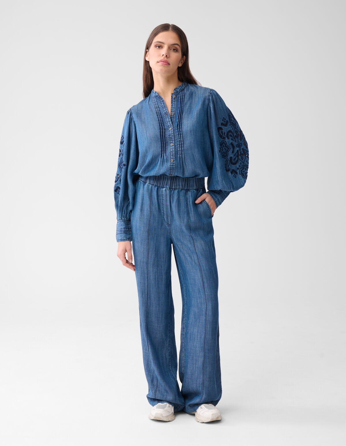Weit geschnittene Pintuck-Hose Blau von Mieke SHOEBY WOMEN