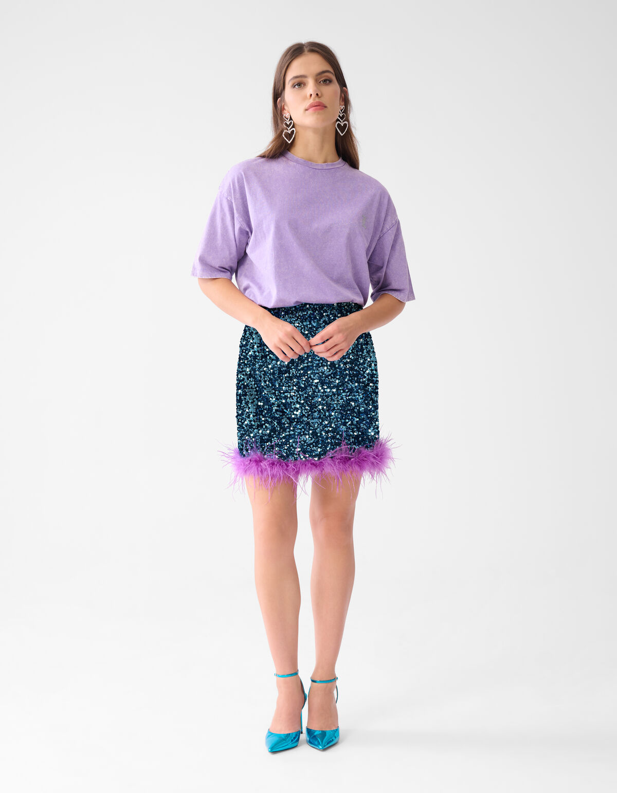 Gewaschenes T-Shirt Hellviolett SHOEBY WOMEN