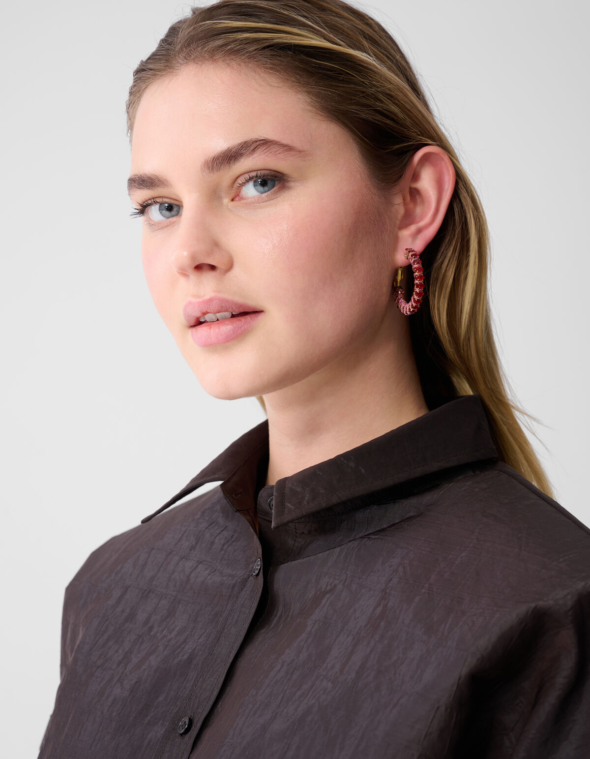 Strass-Creolen Gold/Rot SHOEBY ACCESSOIRES