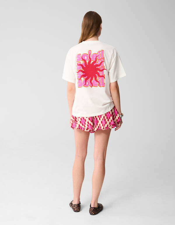 Sun Artwork T-shirt Off White SHOEBY WOMEN
