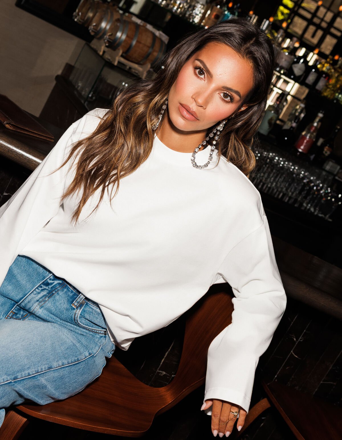 Übergroßes Langarm-T-Shirt Weiß von Monica SHOEBY WOMEN