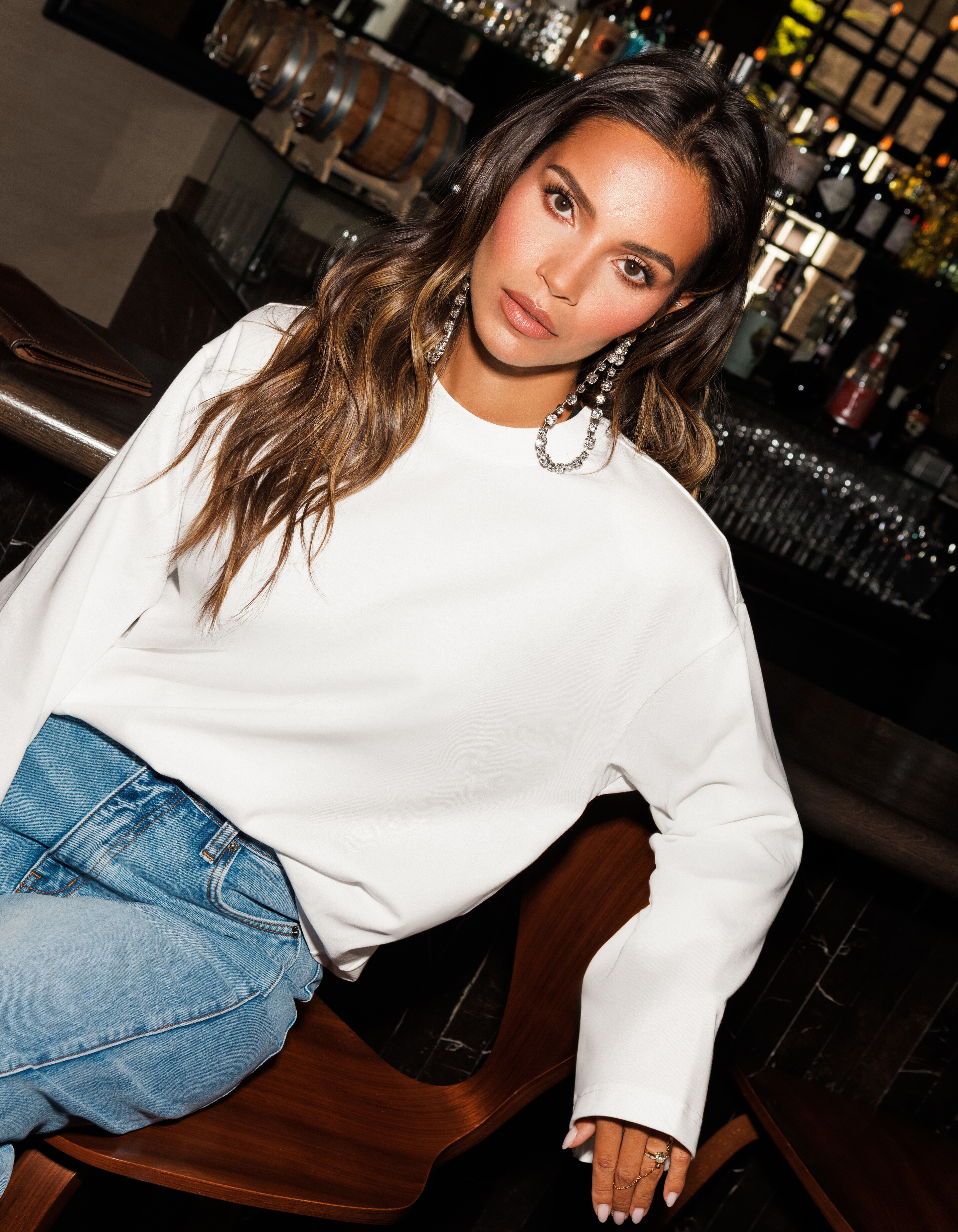 Übergroßes Langarm-T-Shirt Weiß von Monica SHOEBY WOMEN