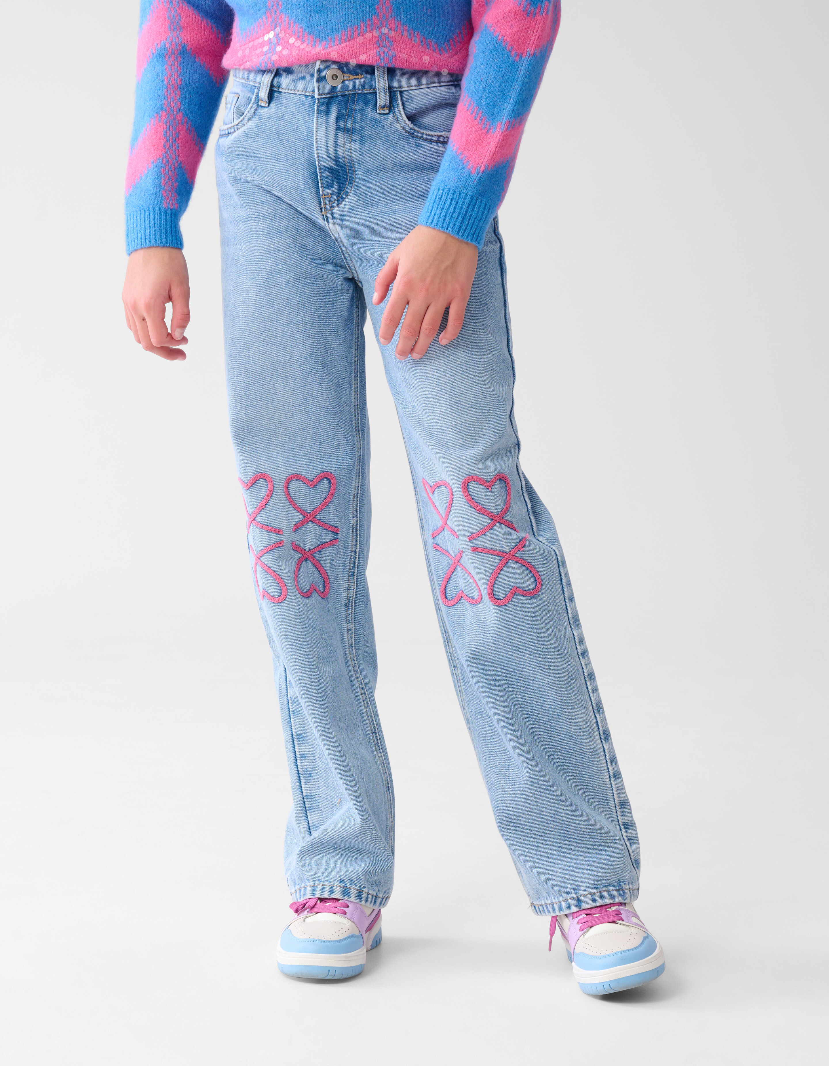 Heart Straight Fit Jeans Blau SHOEBY GIRLS