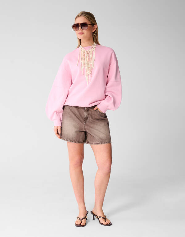 &Uuml;bergro&szlig;er Pullover mit gro&szlig;en &Auml;rmeln, Hellrosa SHOEBY WOMEN