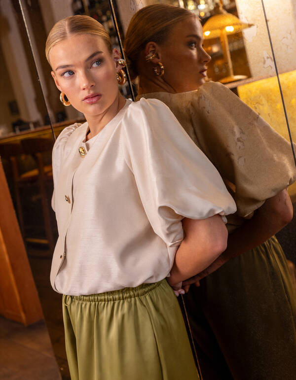 Button Bluse Gebrochen Wei&szlig; Von Fred SHOEBY WOMEN