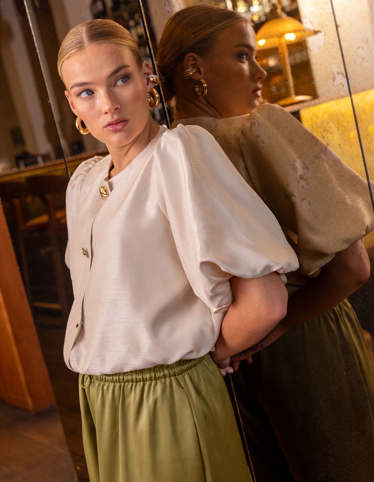 Button Bluse Gebrochen Wei&szlig; Von Fred SHOEBY WOMEN