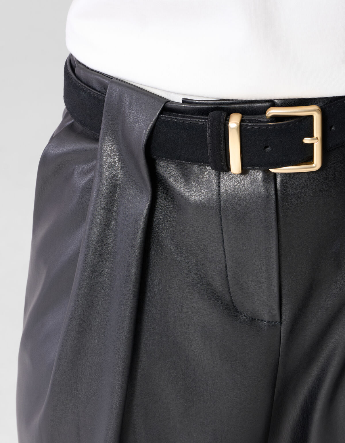 Vegane Leder Barrel-Fit-Hose Schwarz By Lonneke SHOEBY WOMEN