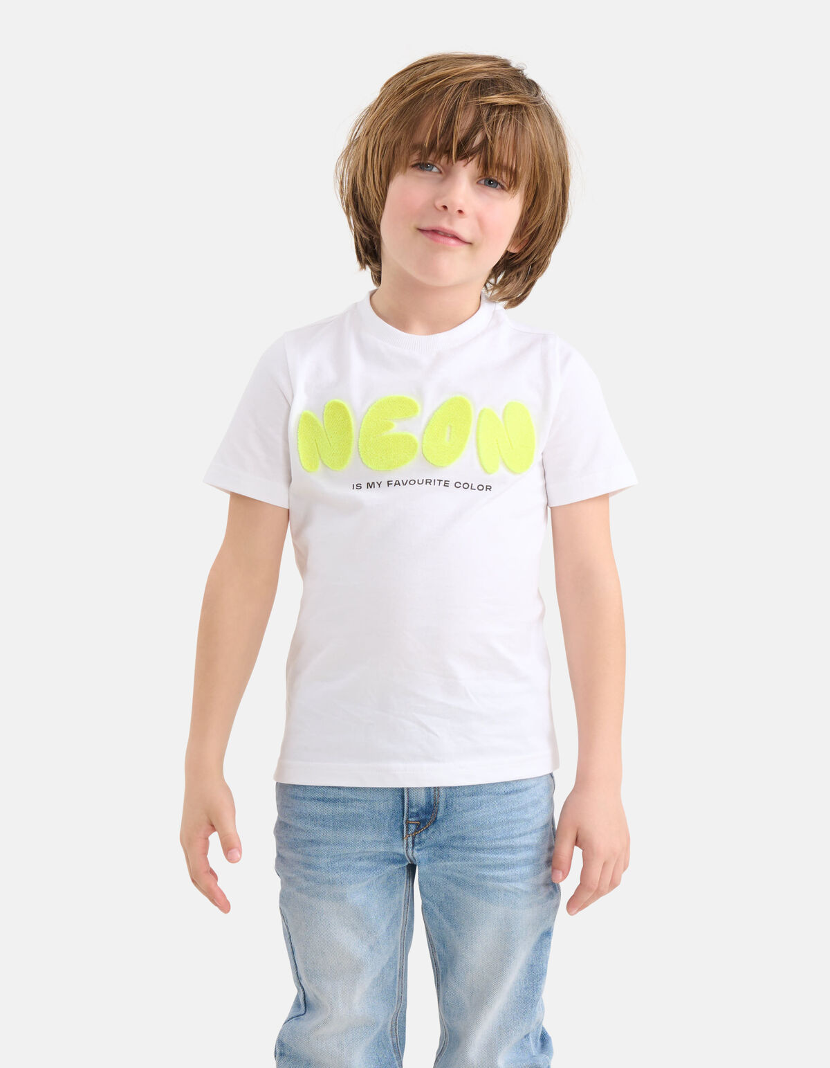 Neon Artwork T-shirt Wit SHOEBY BOYS
