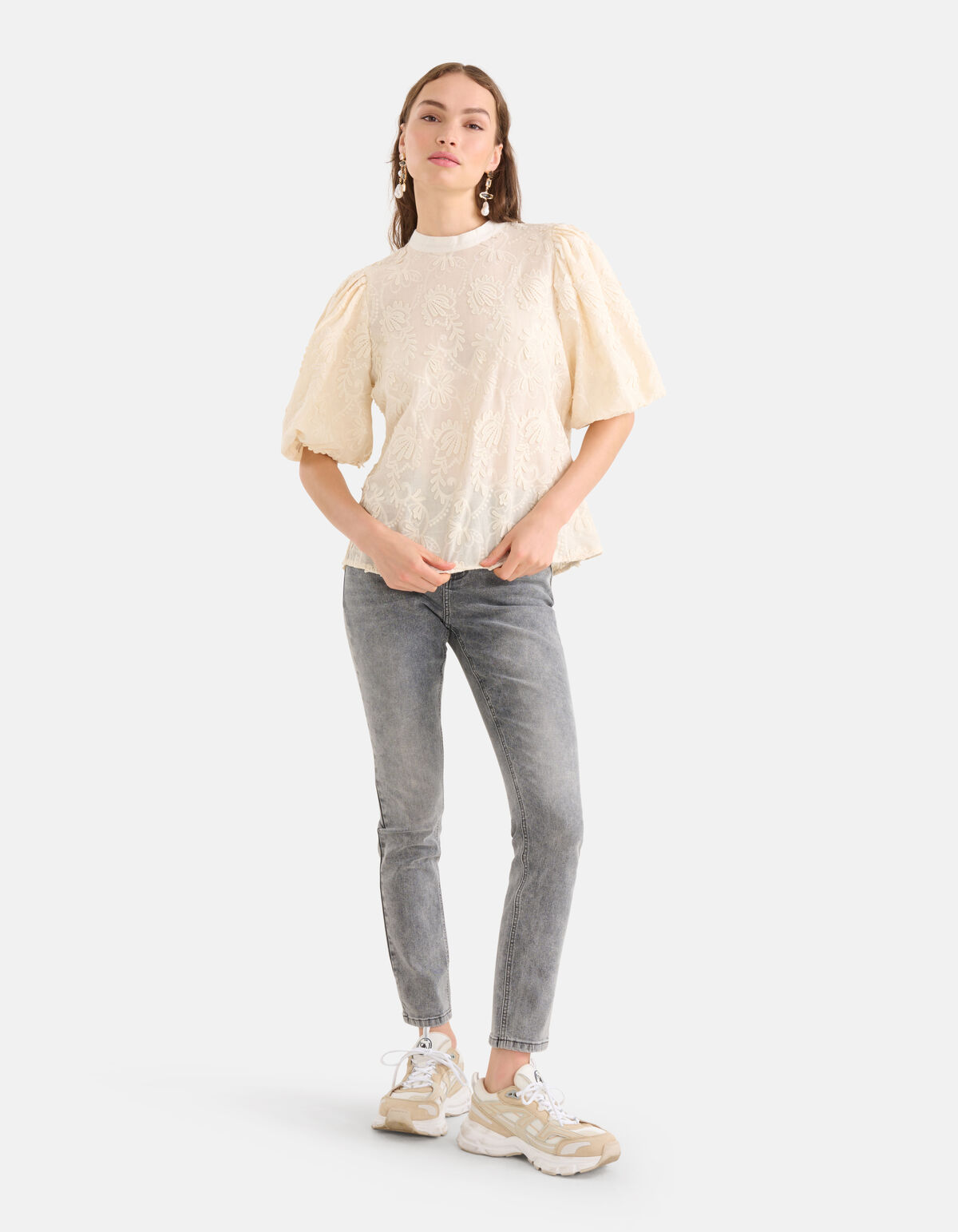 Besticktes Top Off White SHOEBY WOMEN