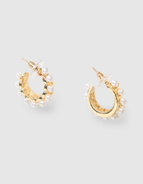 Perlen Creolen Gold SHOEBY ACCESSOIRES