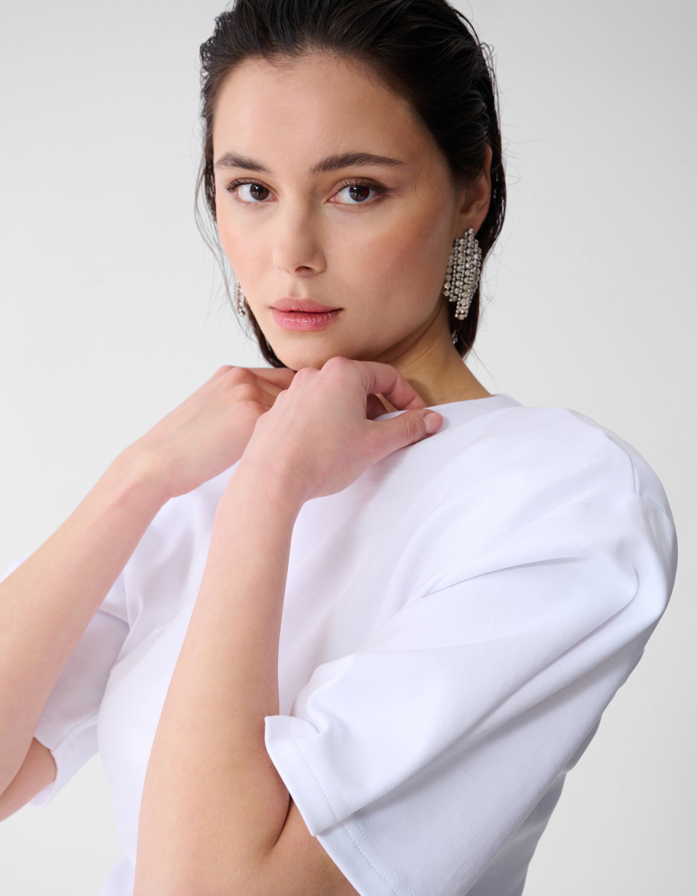 Tailliertes T-Shirt Wei&szlig; SHOEBY WOMEN