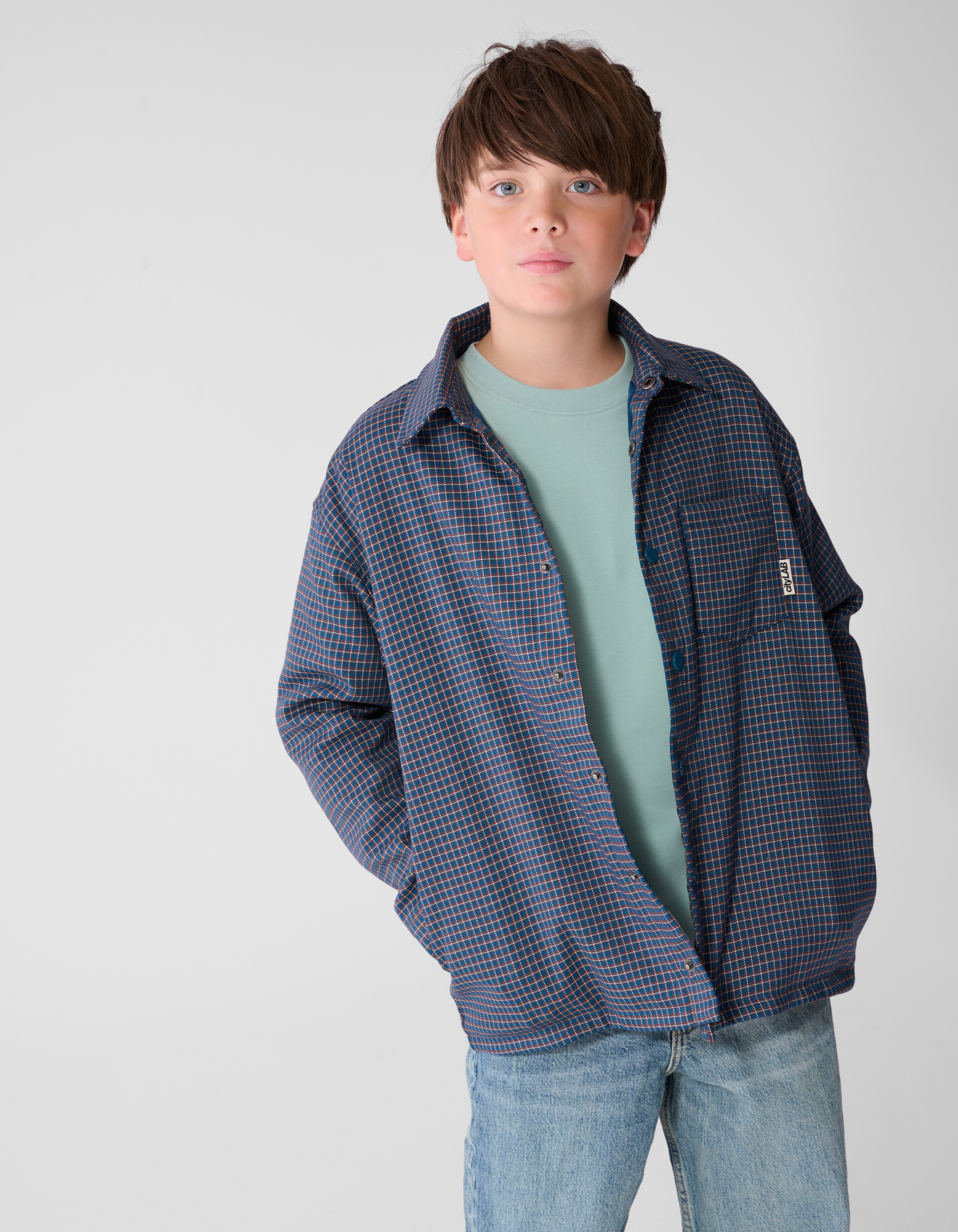 Oversized Padded Overshirt Dunkelblau SHOEBY BOYS