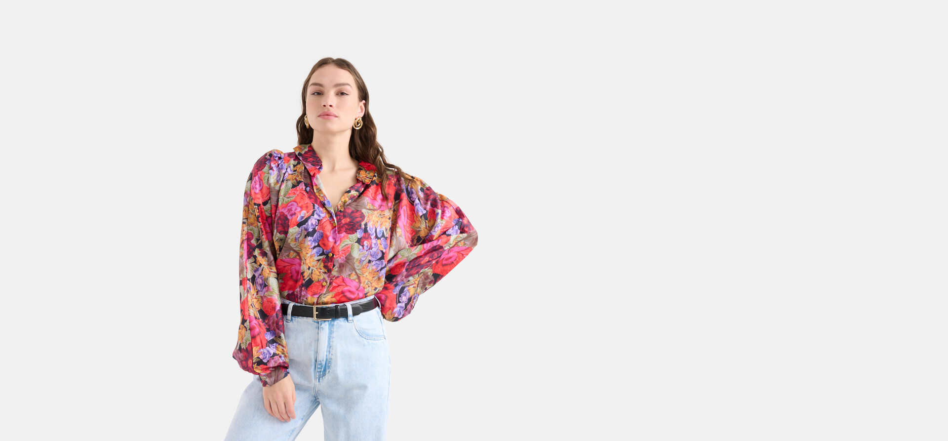 Vintage-Bluse mit Blumendruck SHOEBY WOMEN