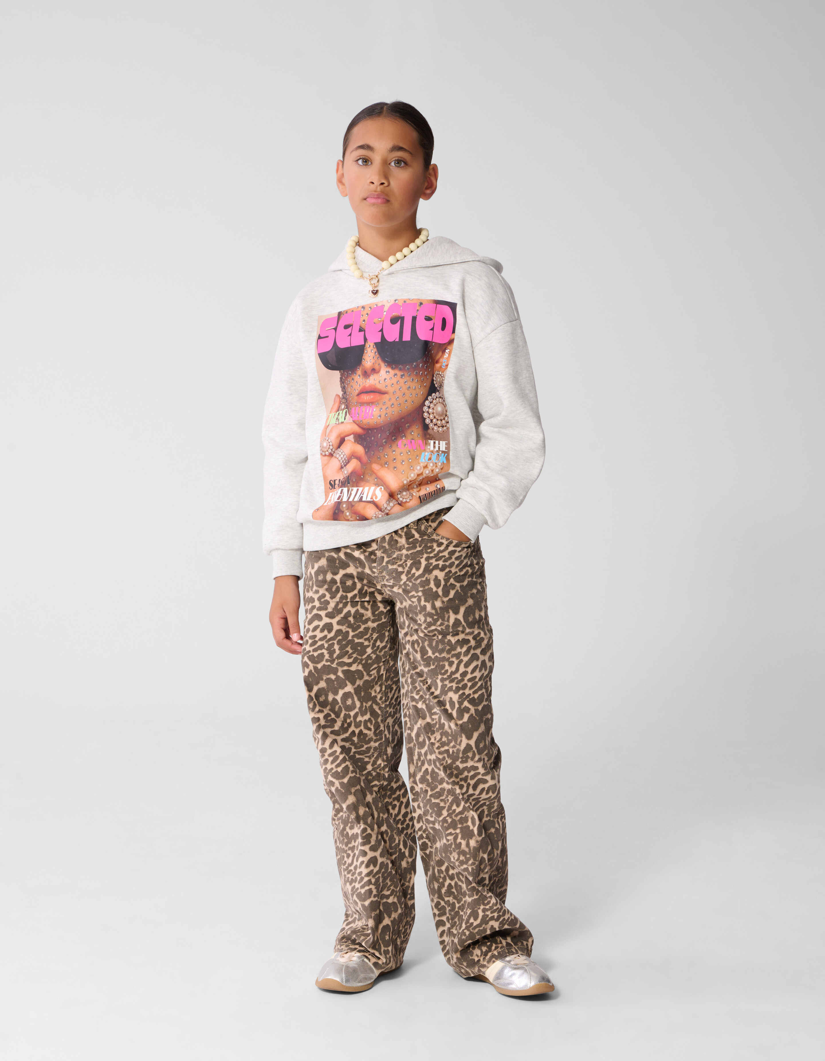 Magazine Hoodie Hellgrau SHOEBY GIRLS