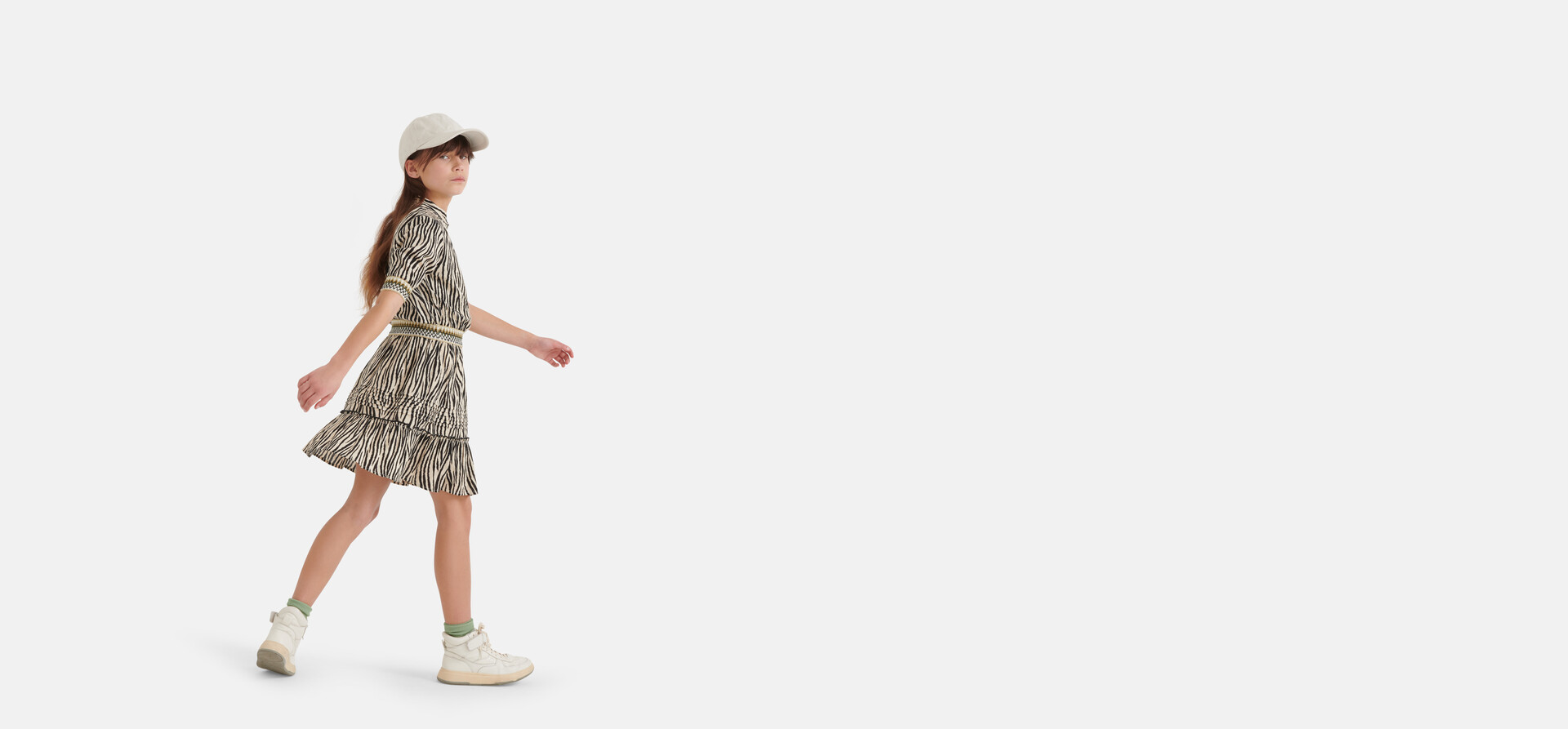 Kleid mit Zebramuster Schwarz/Weiß SHOEBY GIRLS