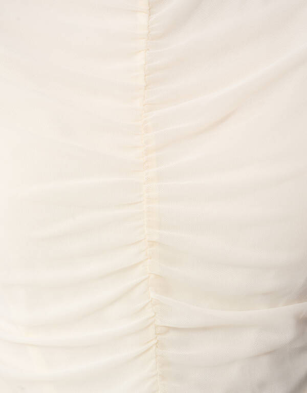 Transparenter Mesh-Top in Cremeweiß SHOEBY WOMEN