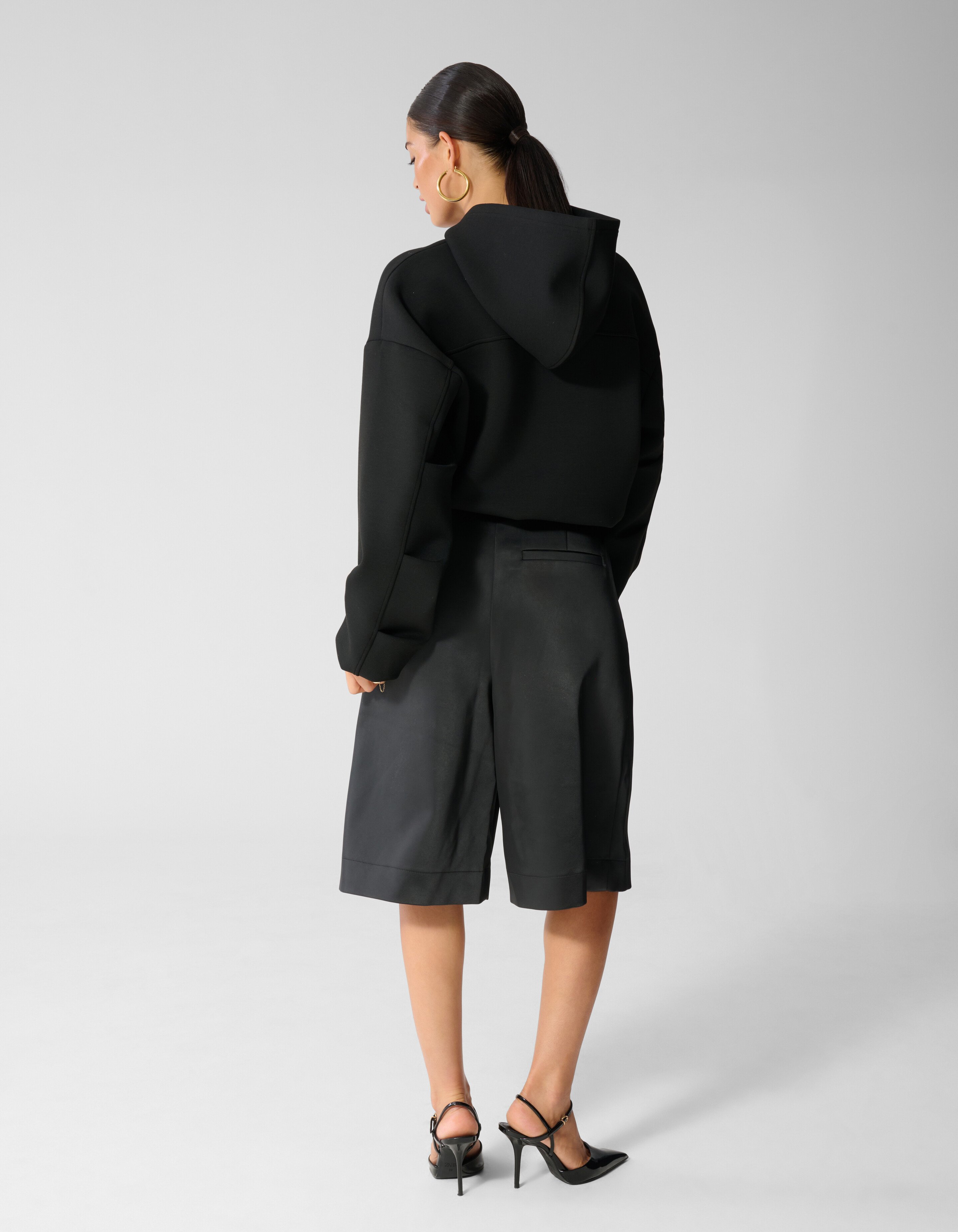 Zipper Hood Strickjacke Schwarz SHOEBY WOMEN