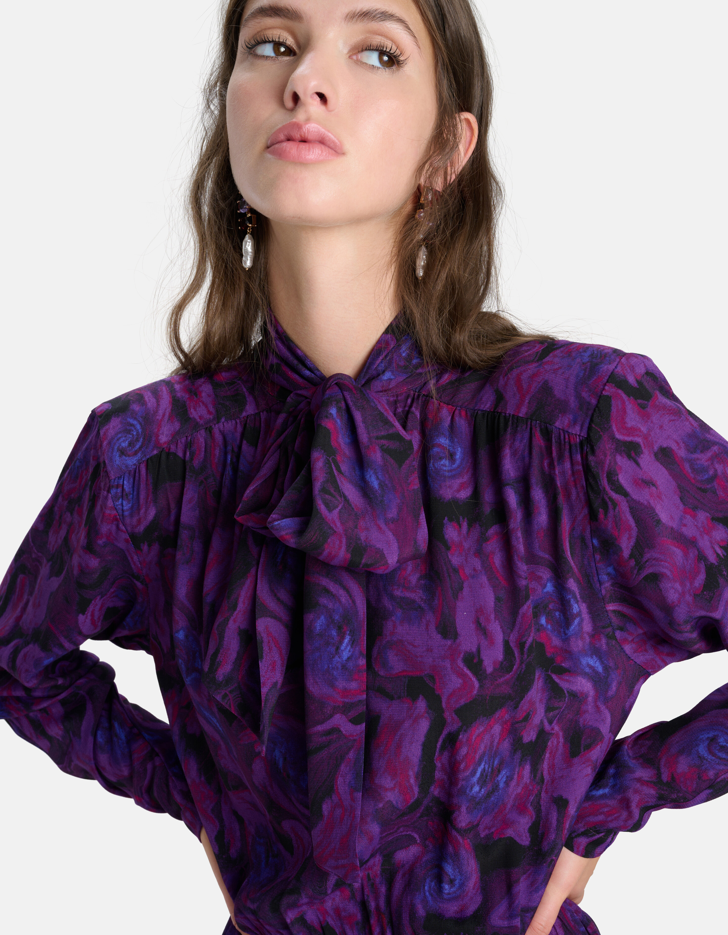 Schleifen-Kleid mit Blumendruck Lila SHOEBY WOMEN