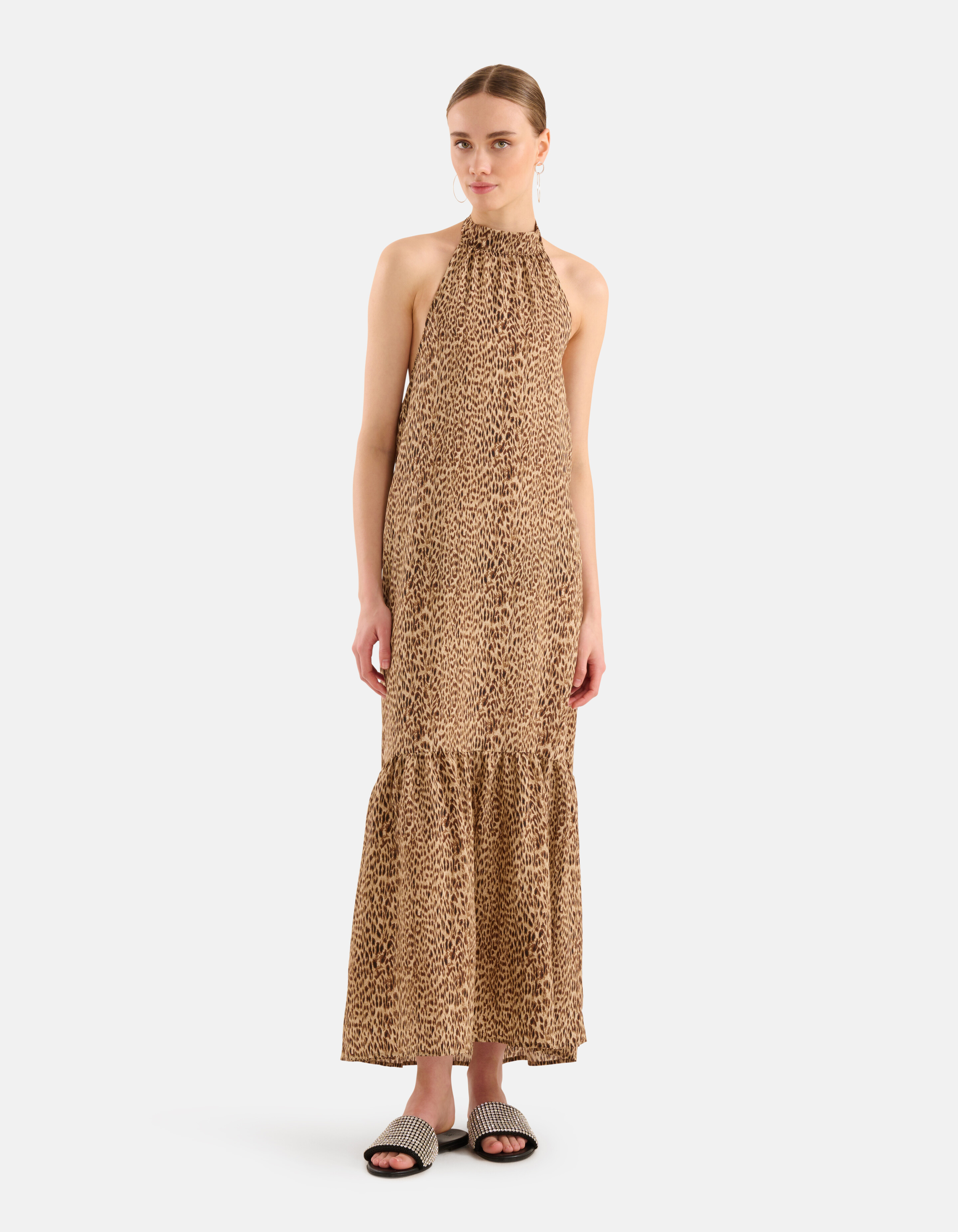 Leopard Halter Kleid Braun SHOEBY WOMEN