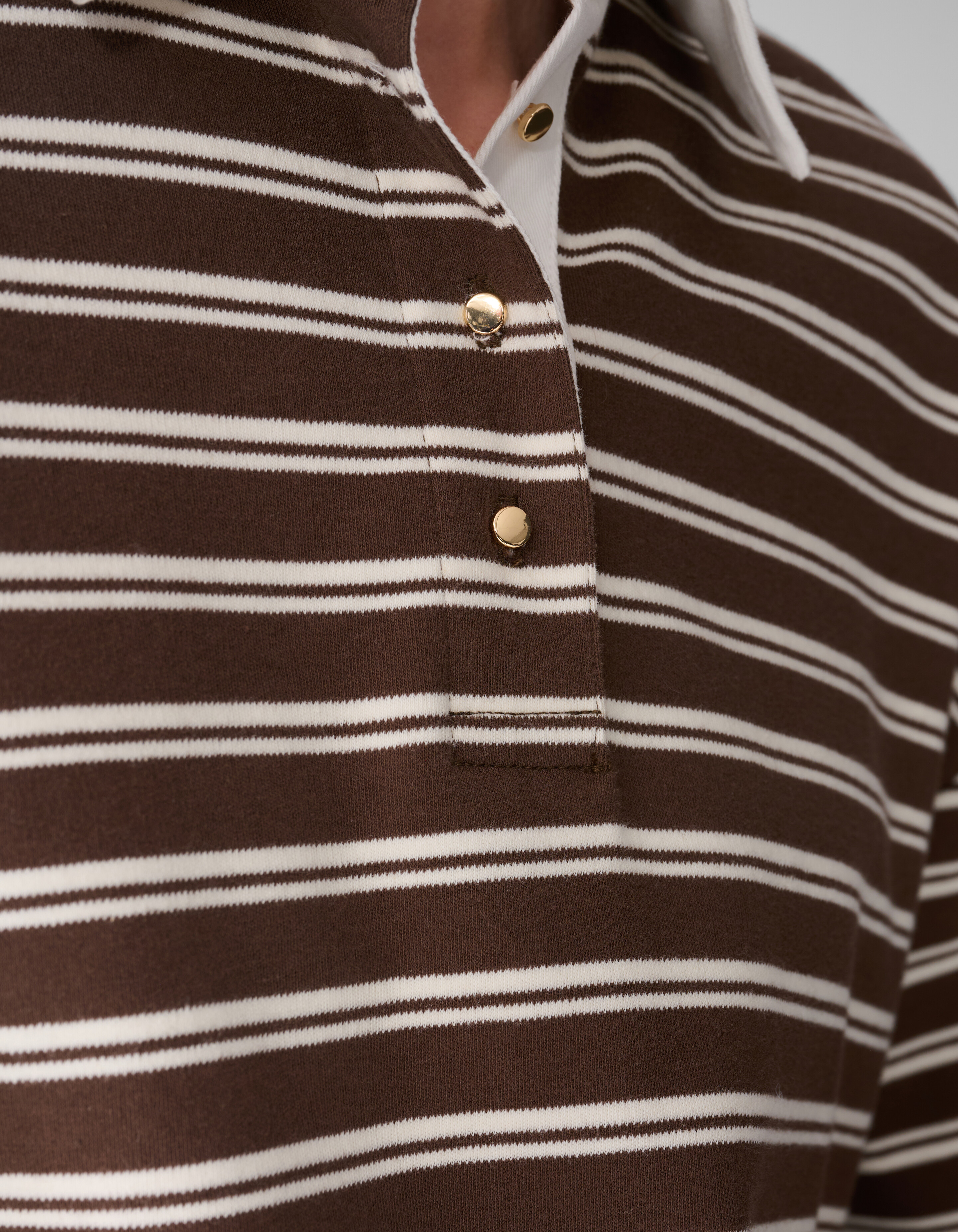 Oversized Stripe Polo T-Shirt Braun SHOEBY WOMEN