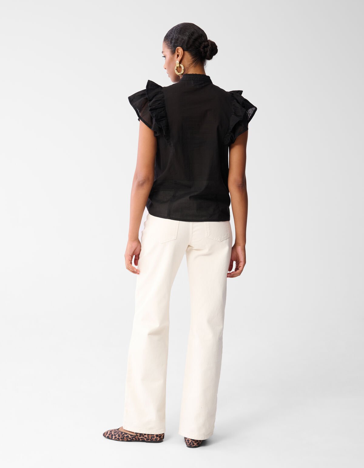 Rüschen-Top Schwarz SHOEBY WOMEN