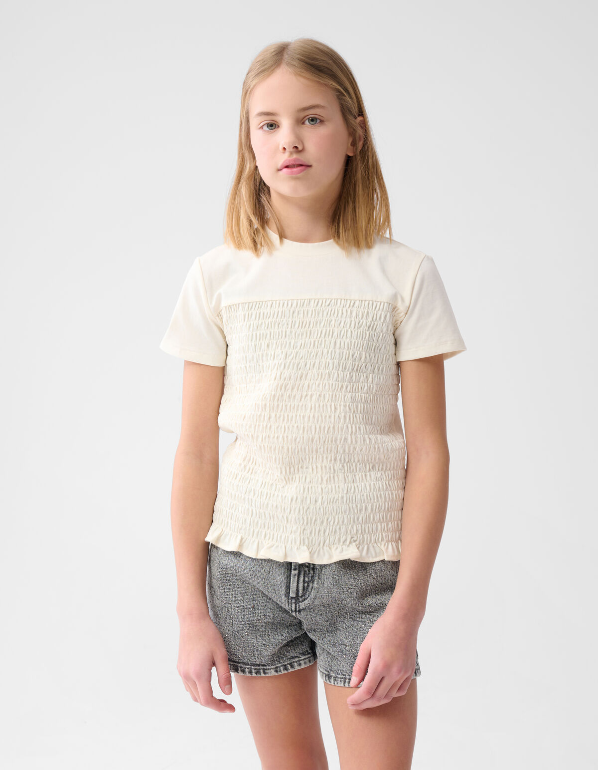 Strukturiertes T-shirt Off White SHOEBY GIRLS