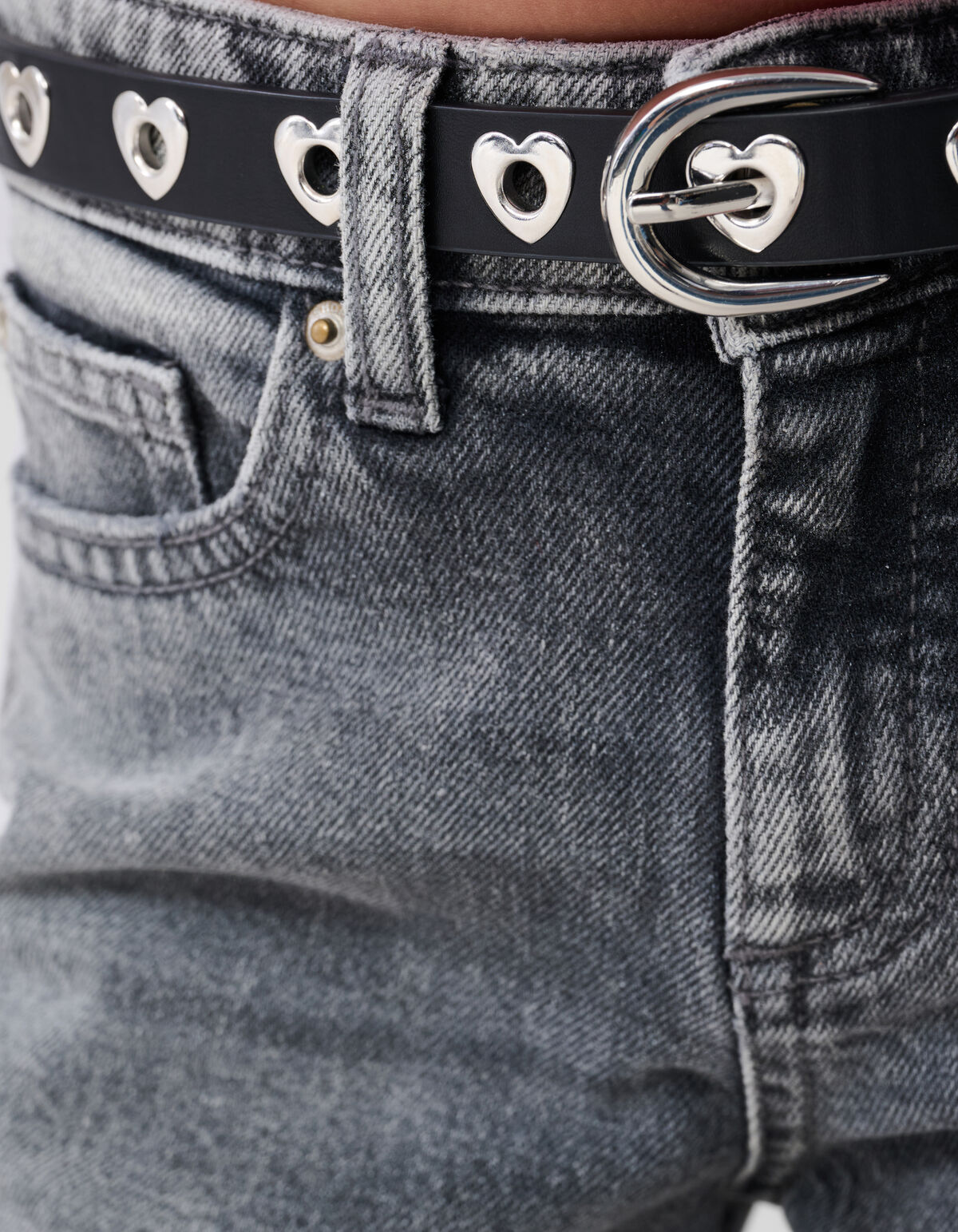 Destroyed Straight Fit Jeans Dunkelgrau SHOEBY GIRLS