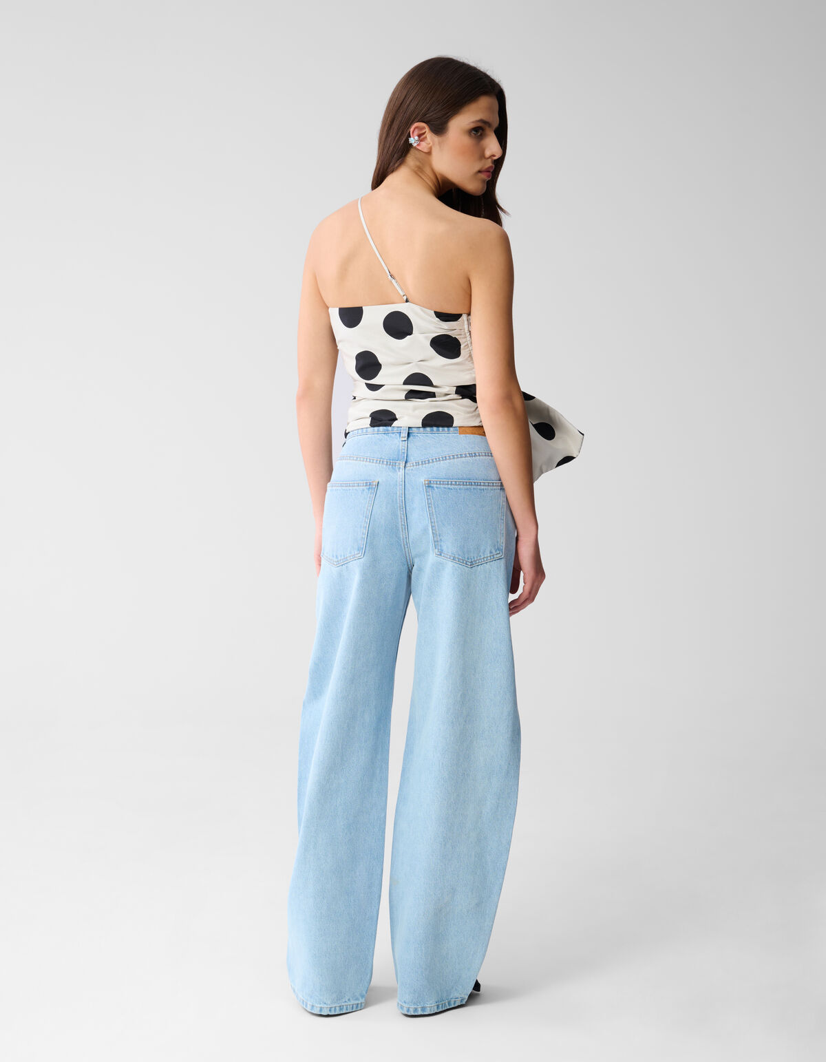 Schleifen-Top Schwarz/Wei&szlig; SHOEBY WOMEN