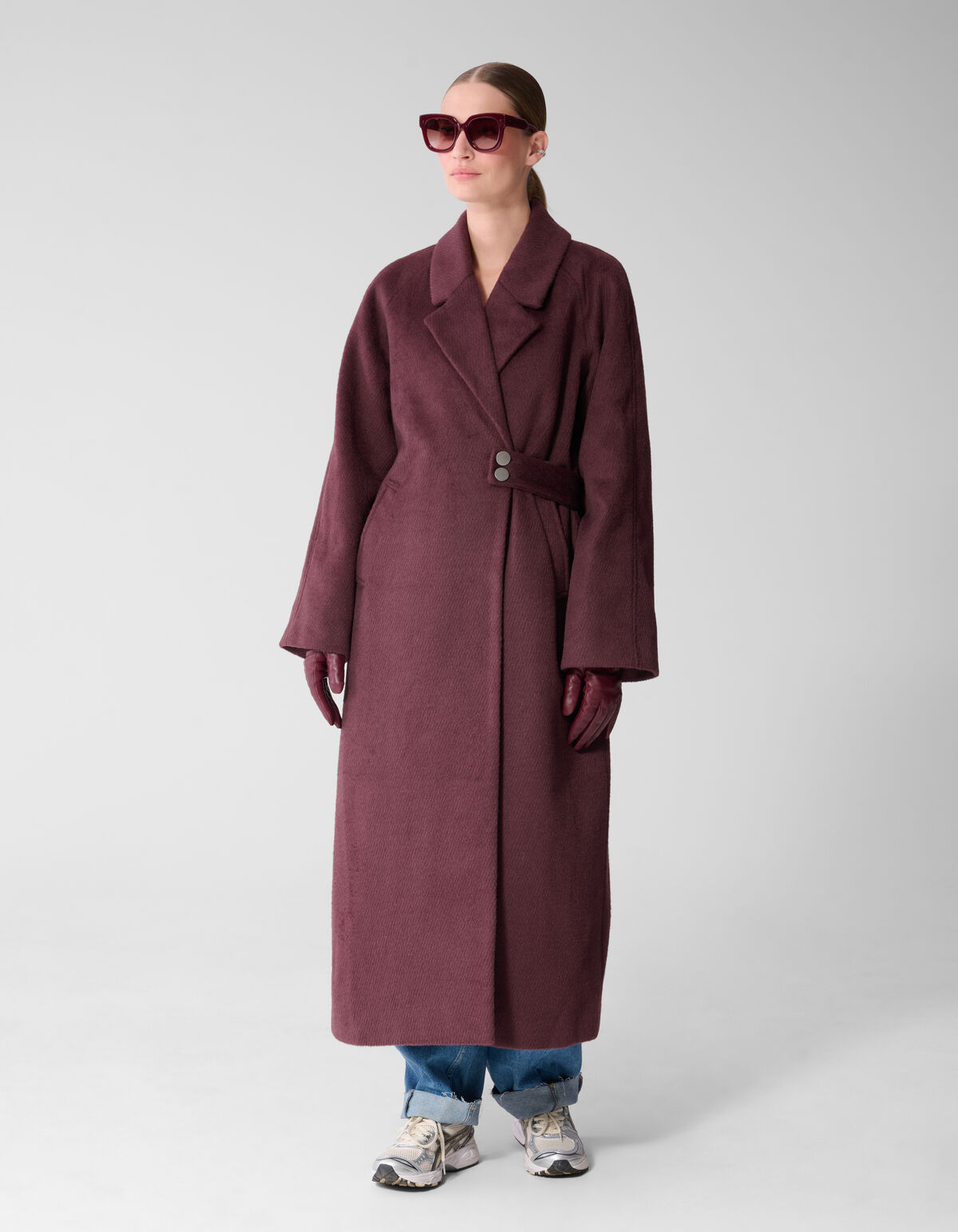 Lange Wollmantel Dunkelrot By Mieke SHOEBY WOMEN