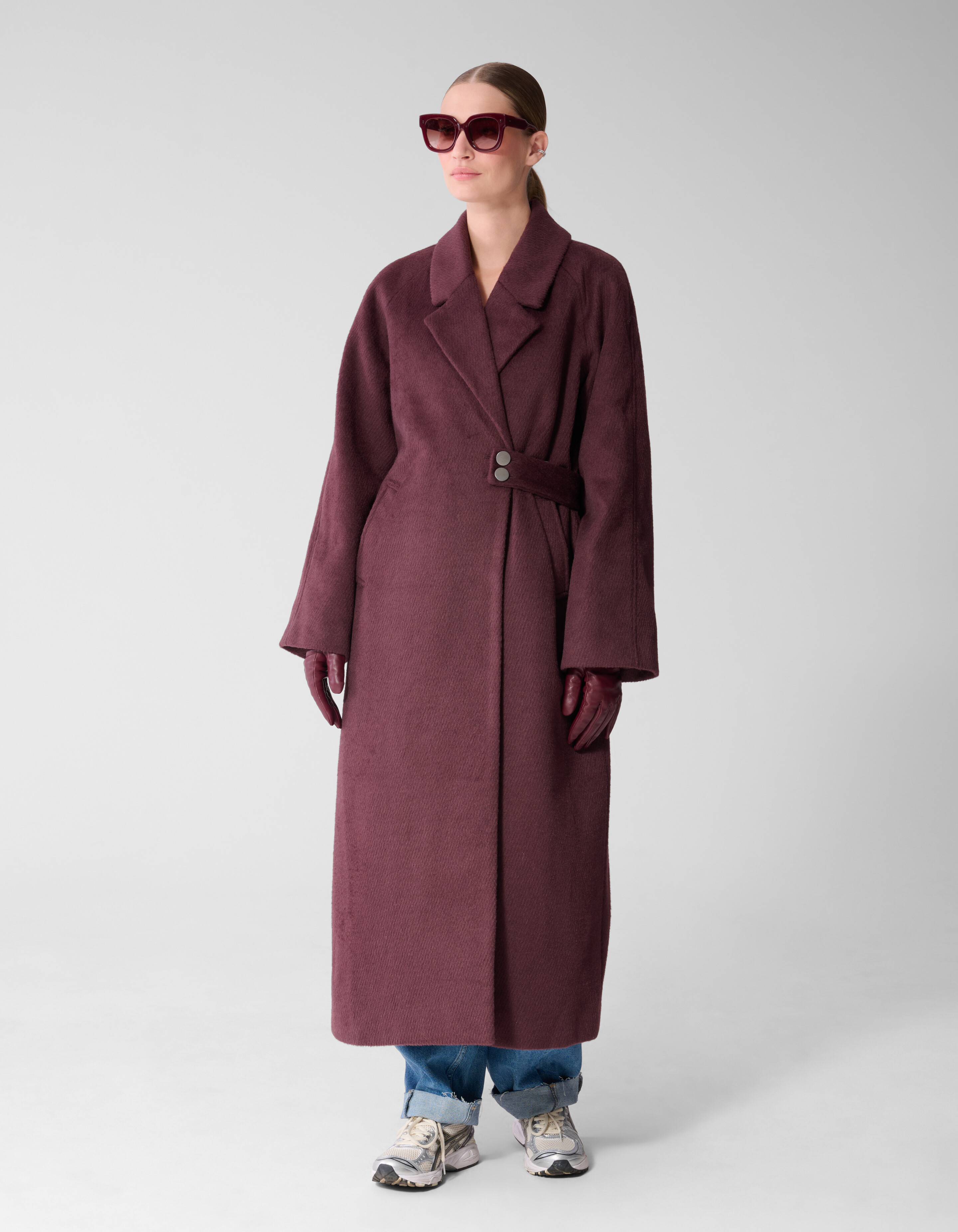 Lange Wollmantel Dunkelrot By Mieke SHOEBY WOMEN