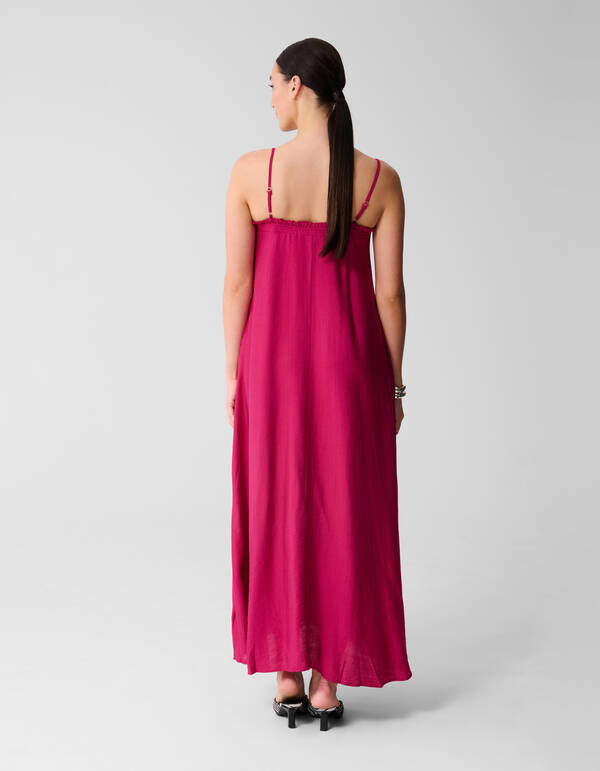 R&uuml;schen-Maxikleid Rosa SHOEBY WOMEN