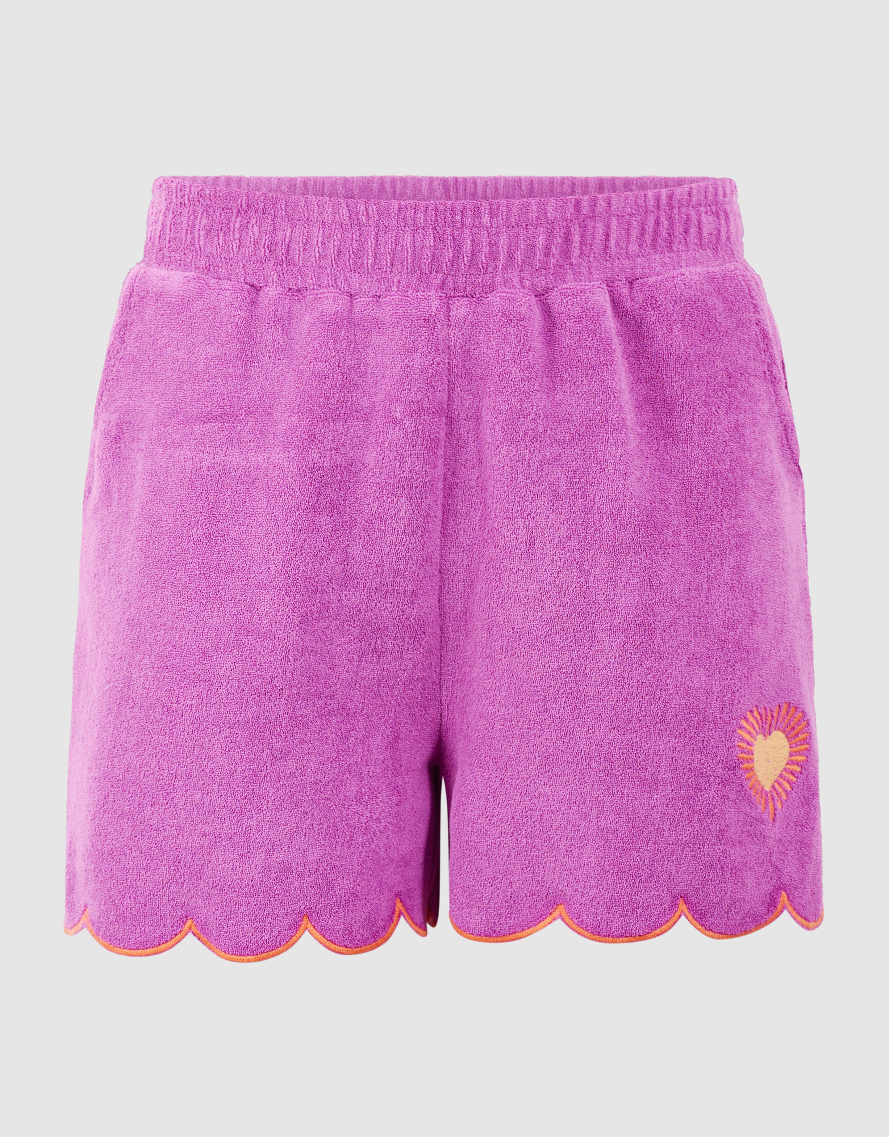Frottee-Shorts mit Herzmotiv Lila SHOEBY GIRLS
