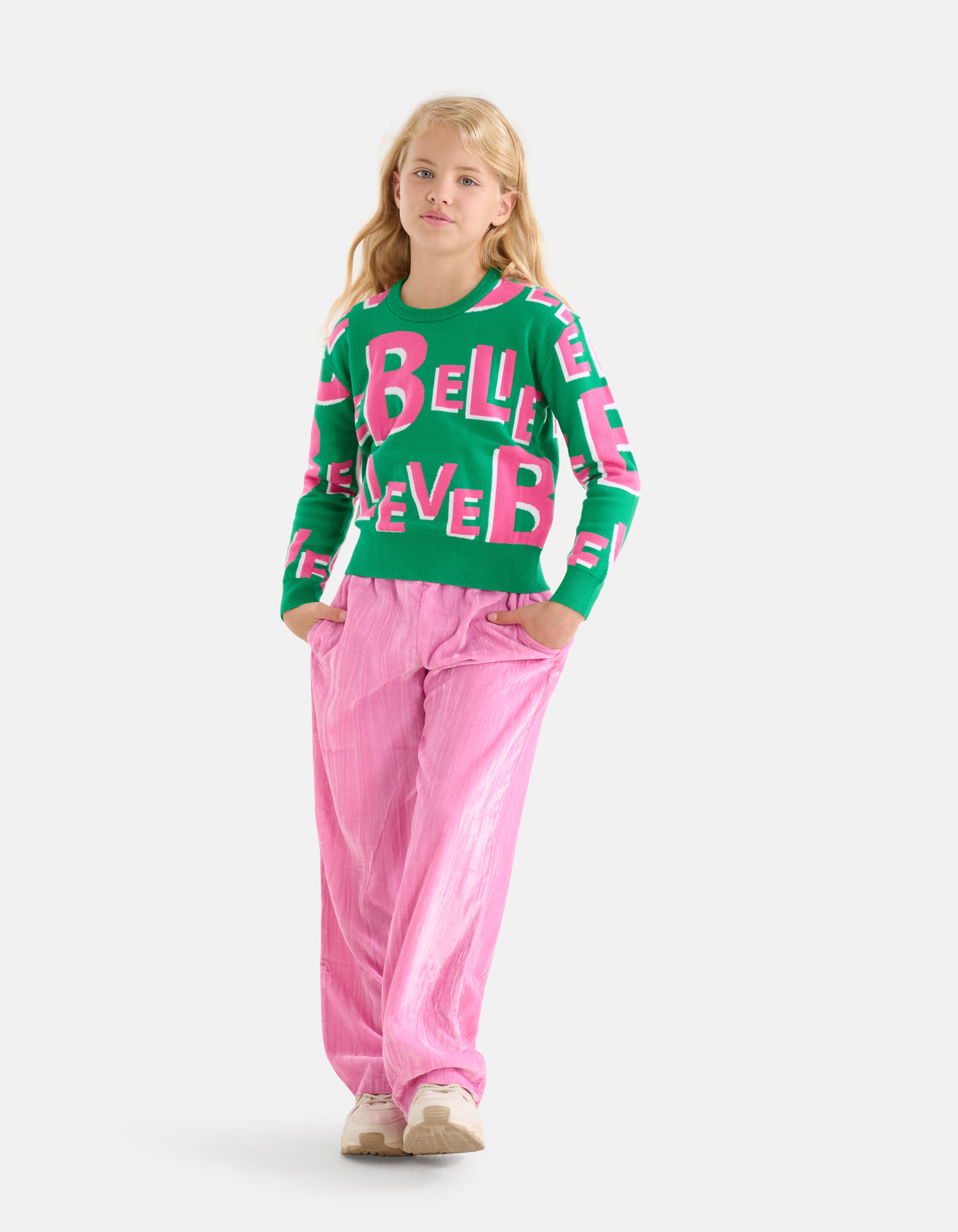 Weit geschnittene Hose aus Samt Rosa SHOEBY GIRLS