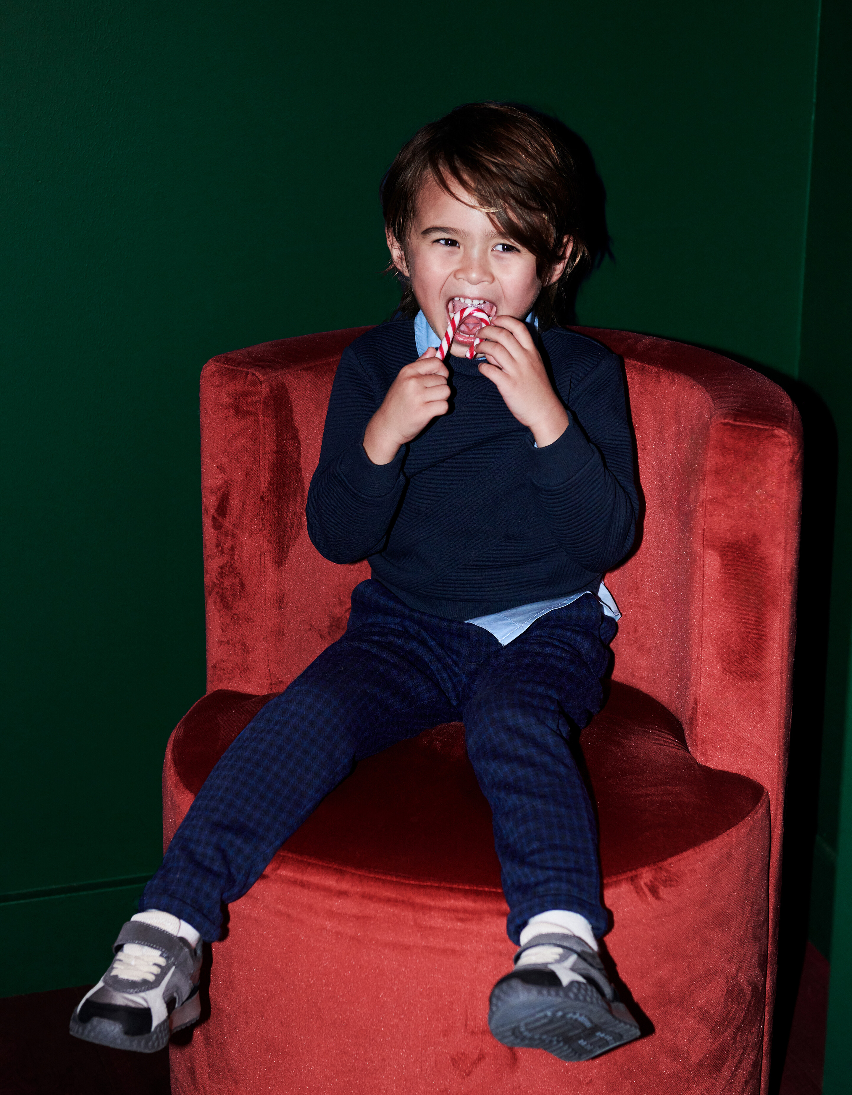 Struktur Pullover Dunkelblau SHOEBY BOYS
