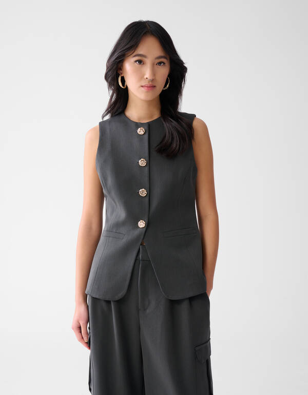 Golden Buttons Strickjacke Grau SHOEBY WOMEN