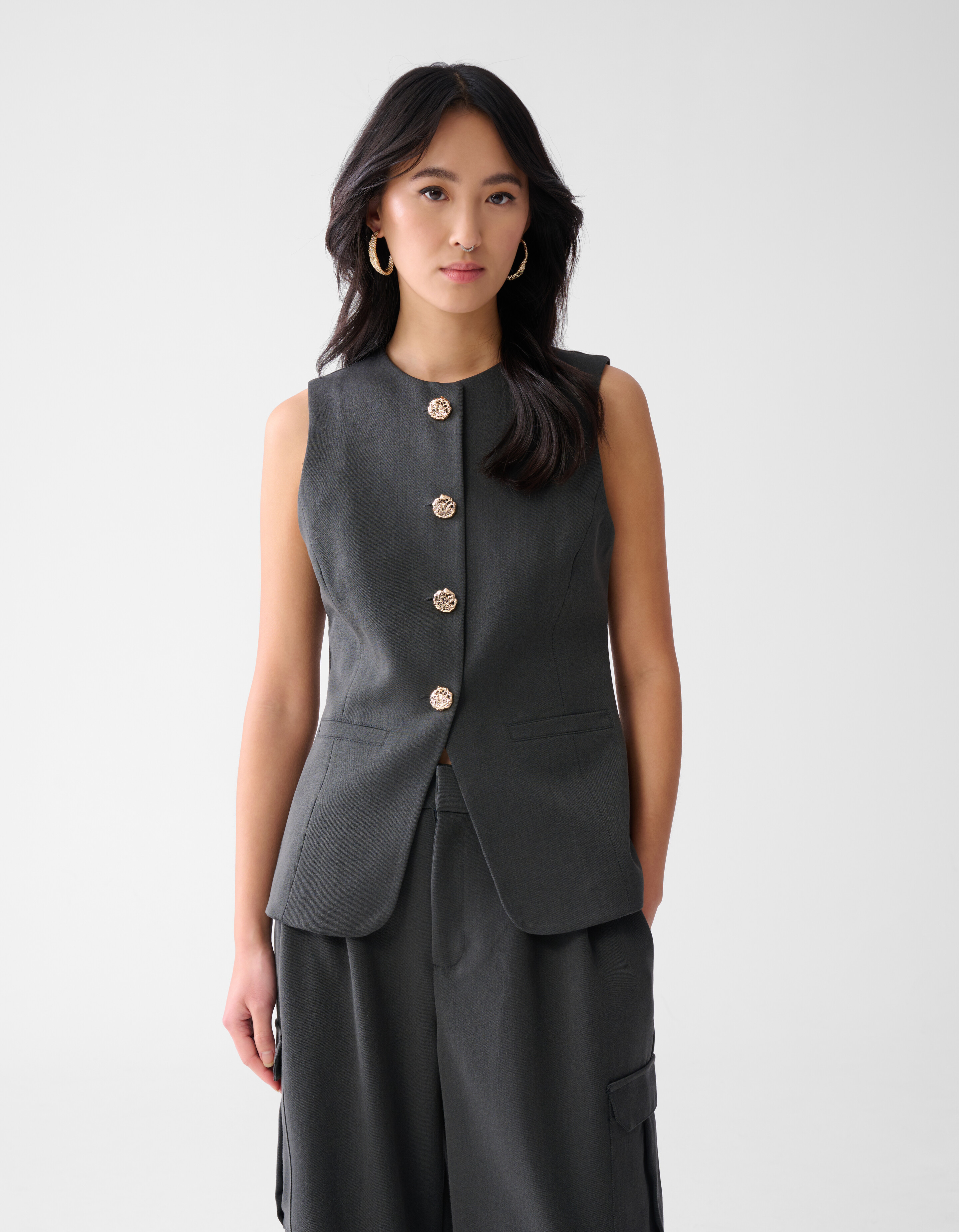 Golden Buttons Strickjacke Grau SHOEBY WOMEN
