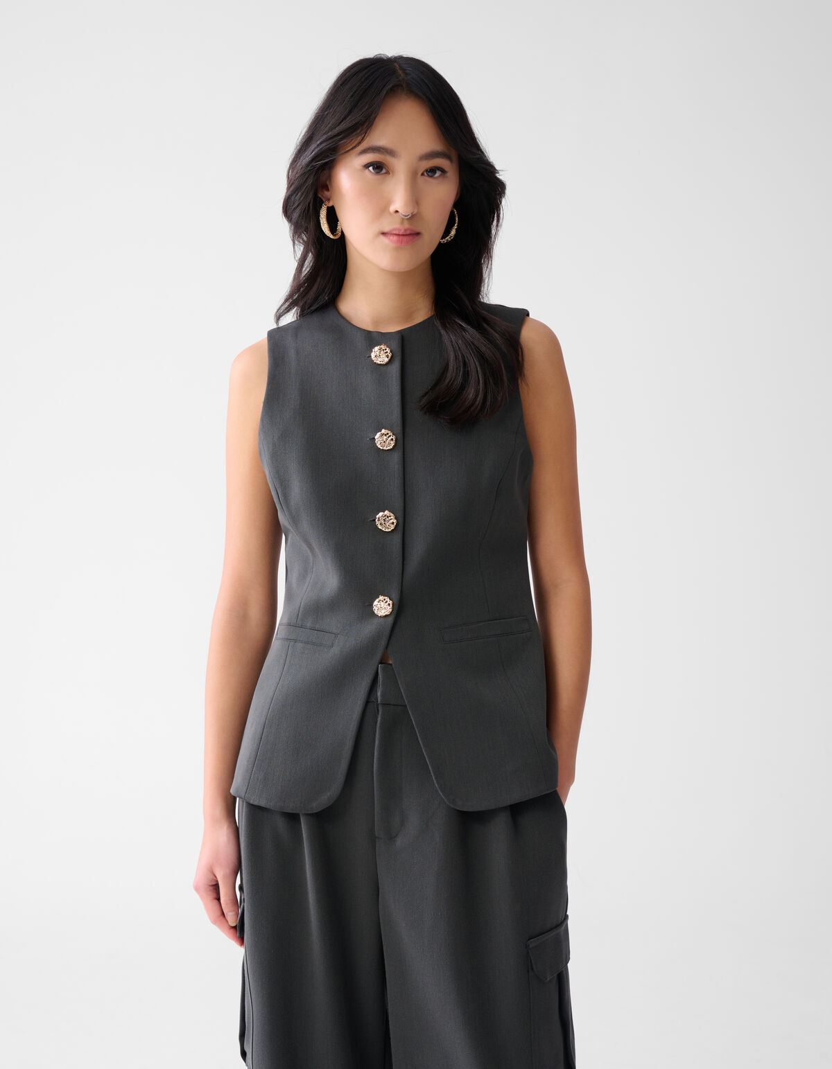 Golden Buttons Strickjacke Grau SHOEBY WOMEN