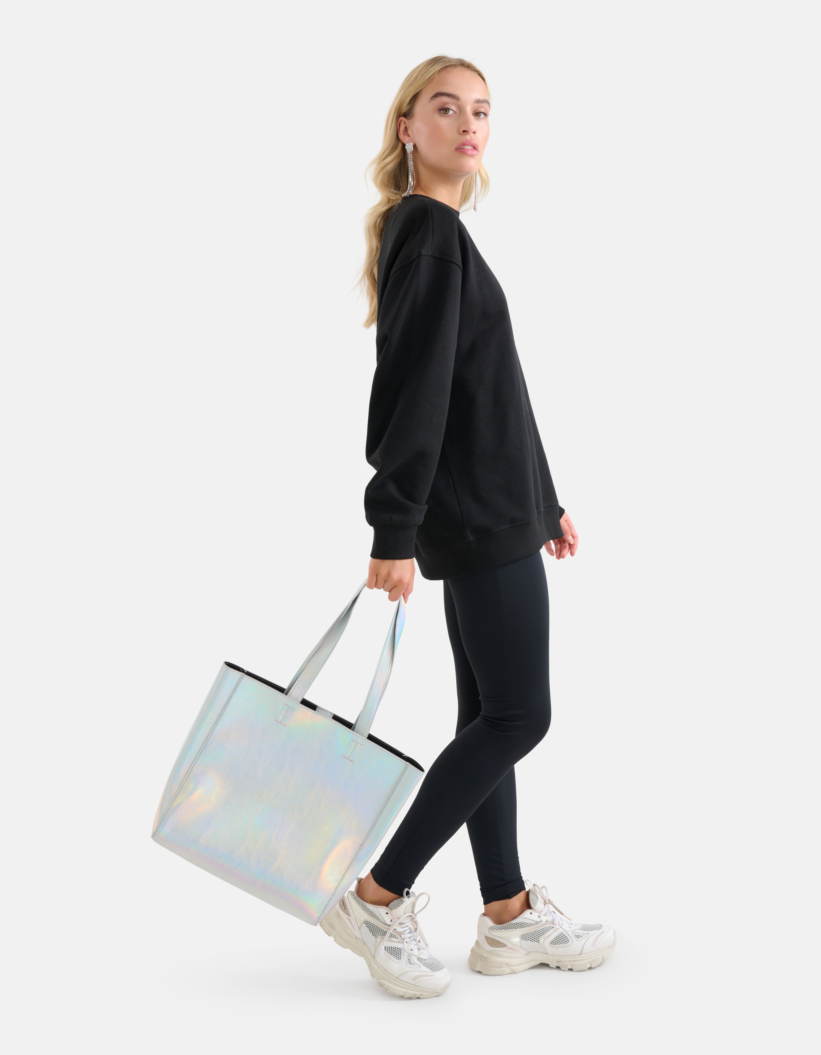 Metallic Shopper Tasche Silber SHOEBY ACCESSOIRES