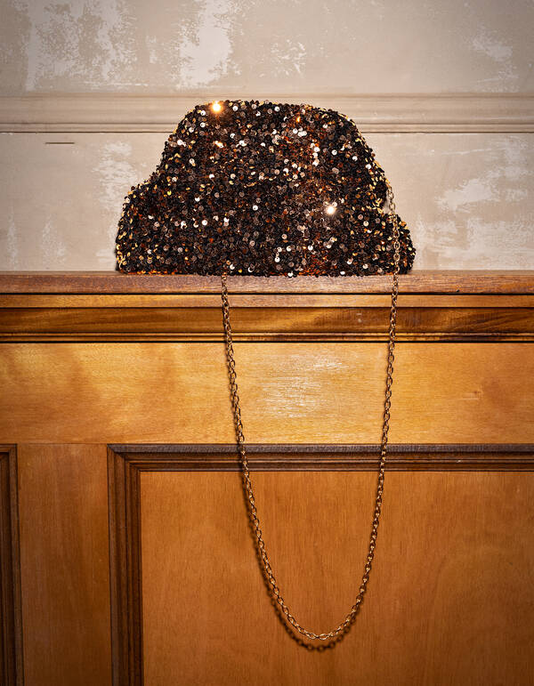 Sequin Clutch Dunkelbraun SHOEBY ACCESSOIRES