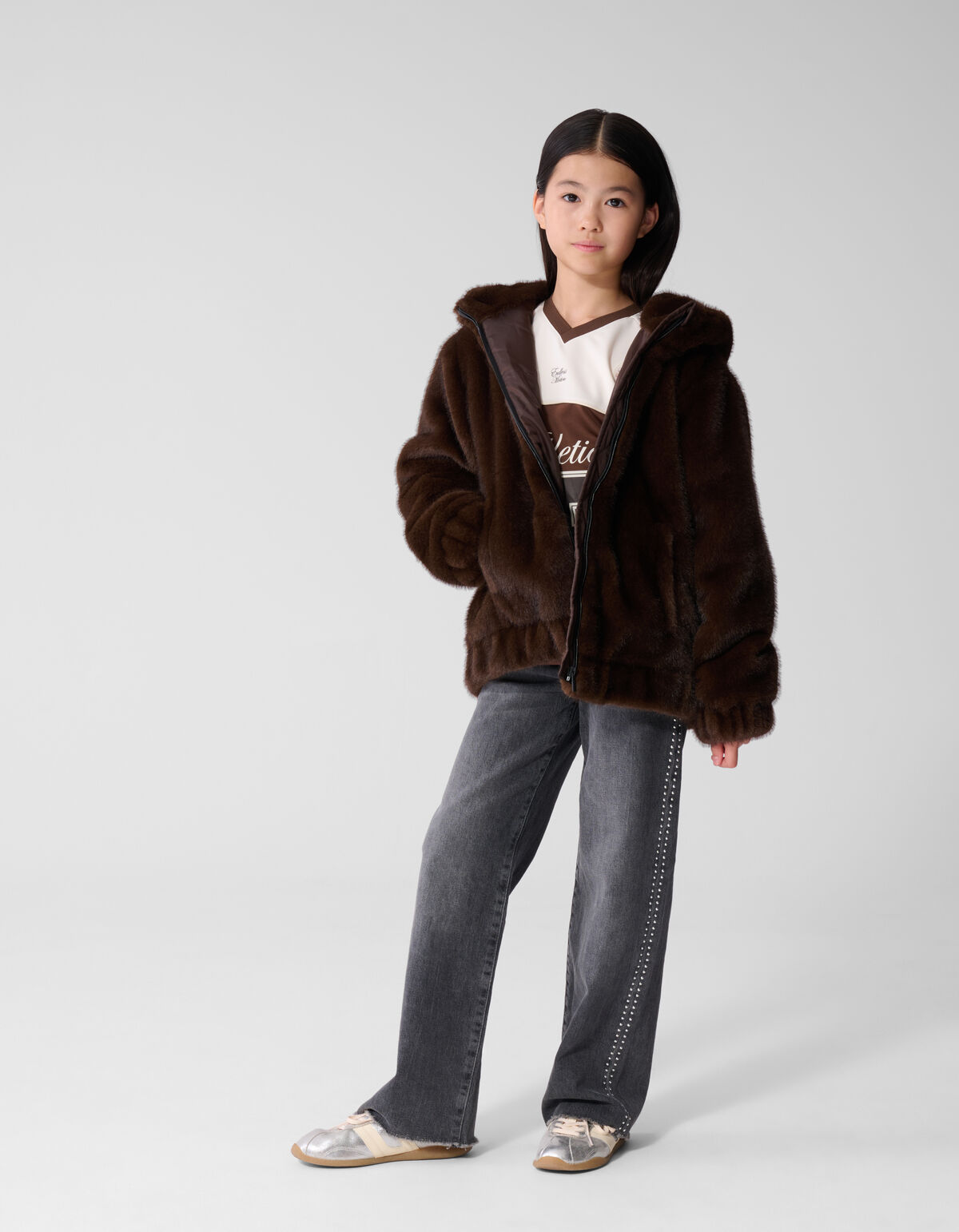 Kunstpelzjacke Dunkelbraun SHOEBY GIRLS