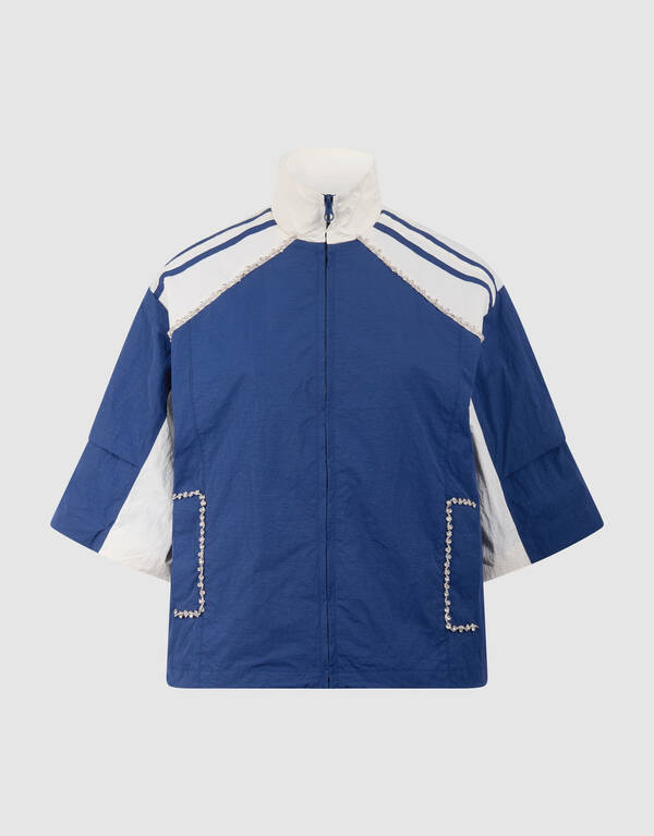 &Uuml;bergro&szlig;e sportliche Trainingsjacke Dunkelblau SHOEBY WOMEN