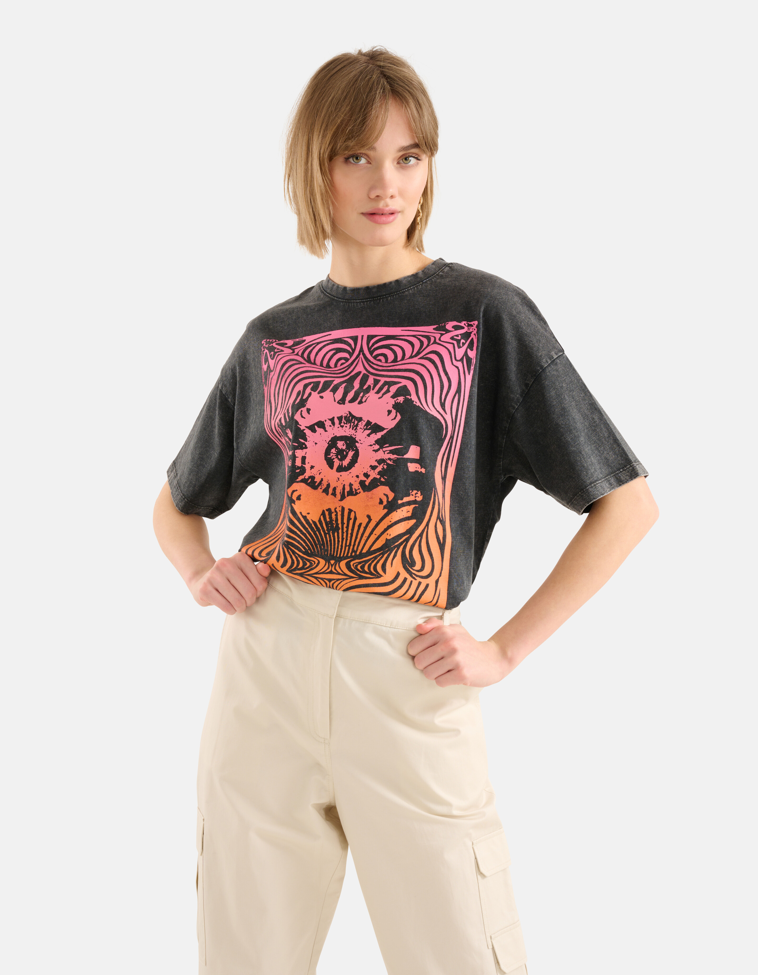 Artwork T-shirt Dunkelgrau SHOEBY WOMEN