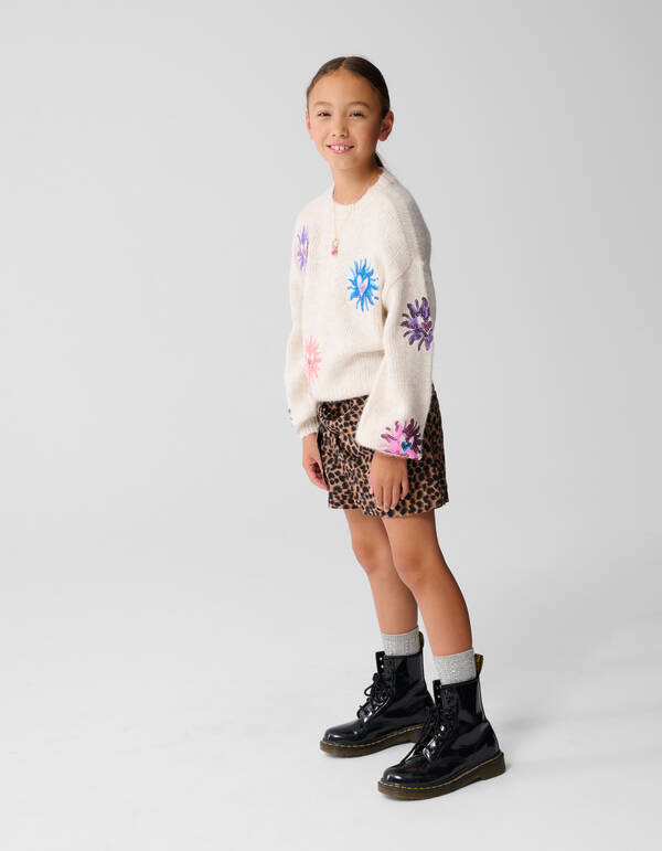 Pailletten Strickpullover Gebrochen Weiß SHOEBY GIRLS