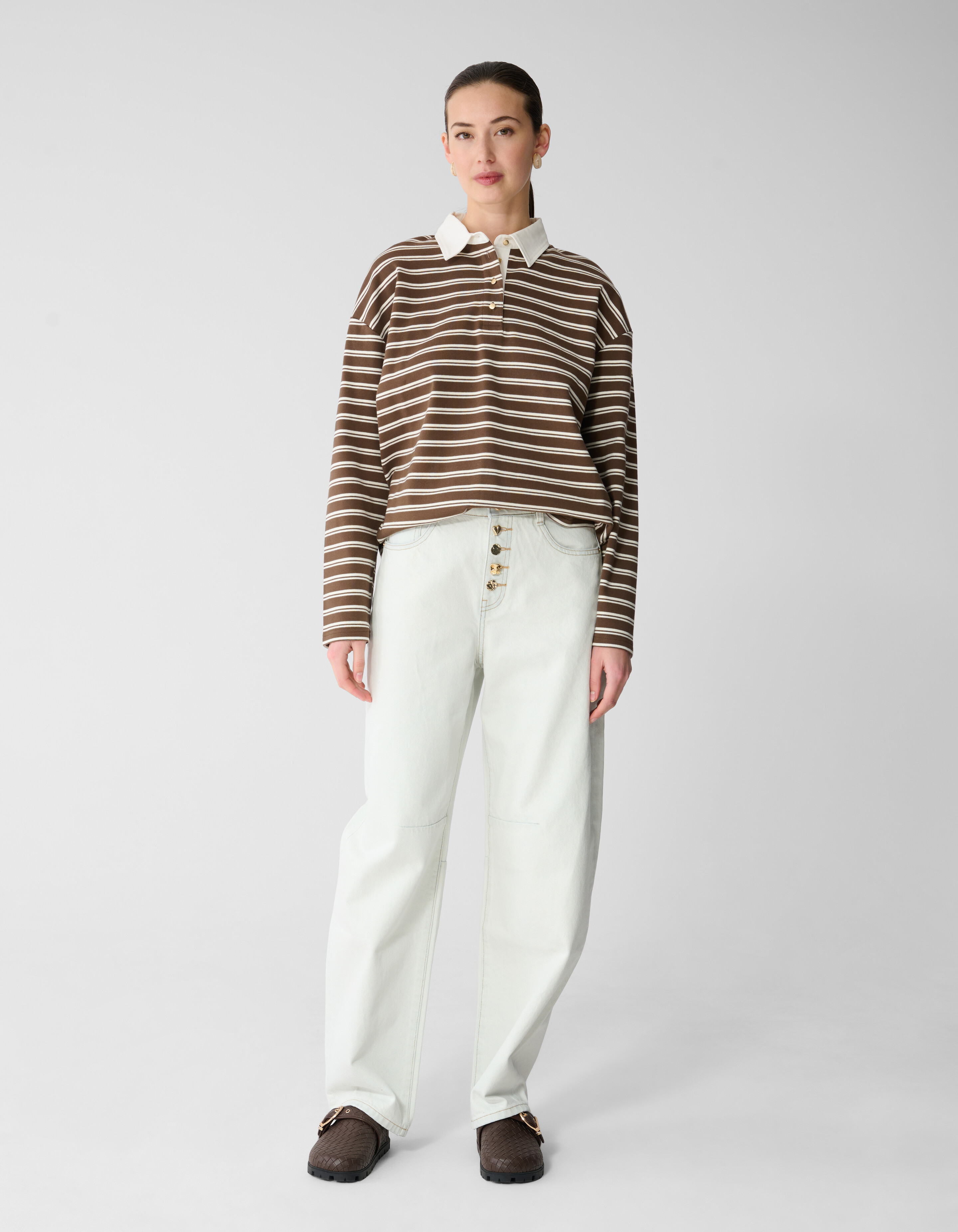 Fancy Button Barrel Fit Jeans Gebleicht SHOEBY WOMEN