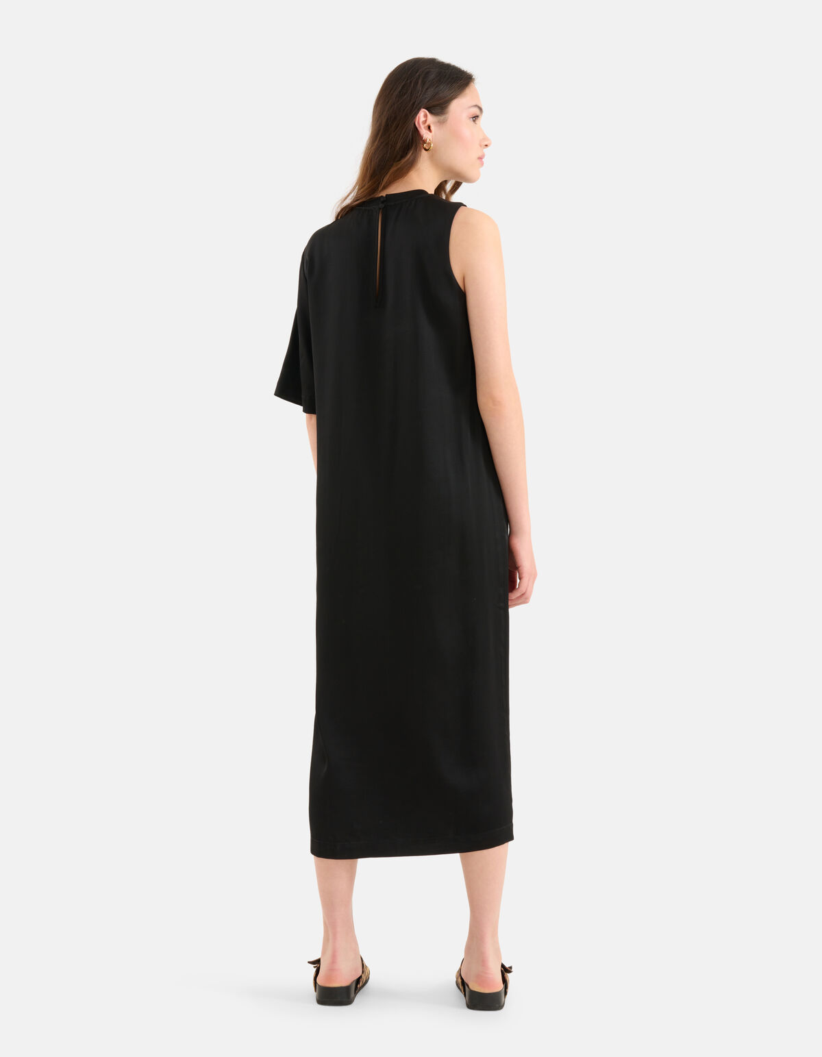 Satin T-Shirt Kleid Schwarz SHOEBY WOMEN