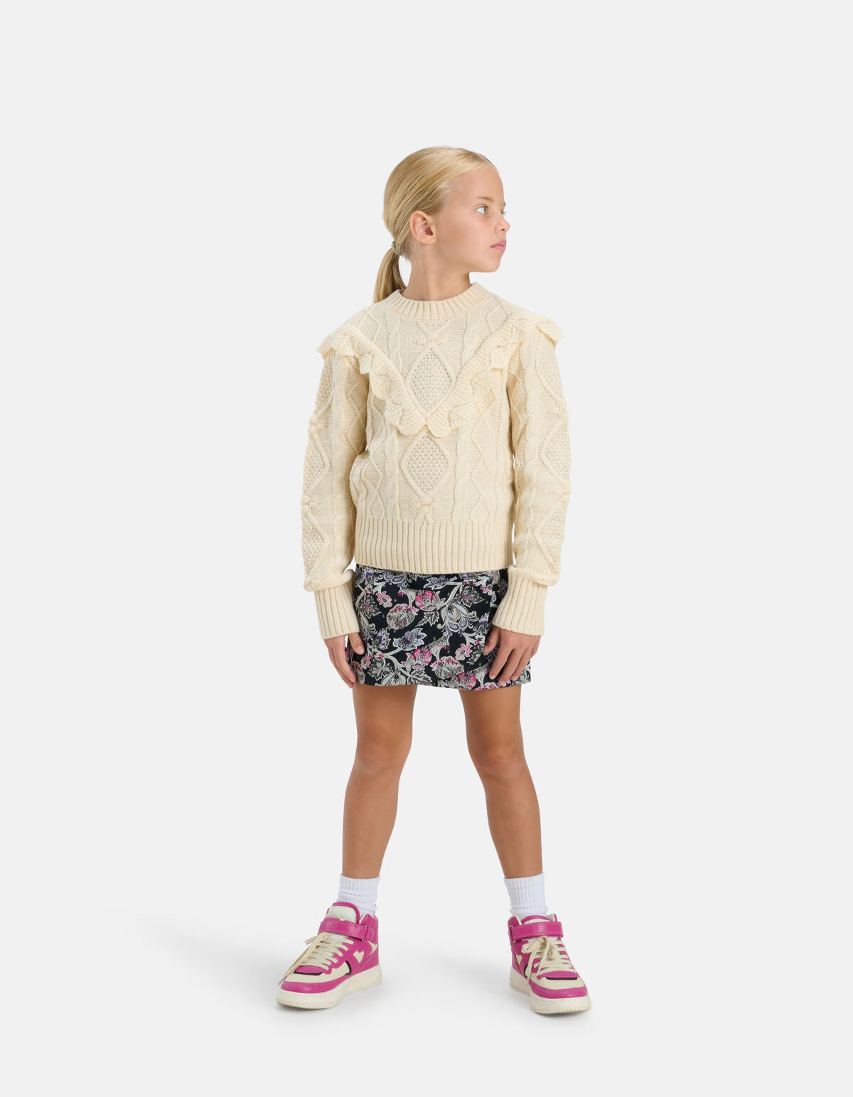 Schwarzer Rock mit Blumenmuster SHOEBY GIRLS