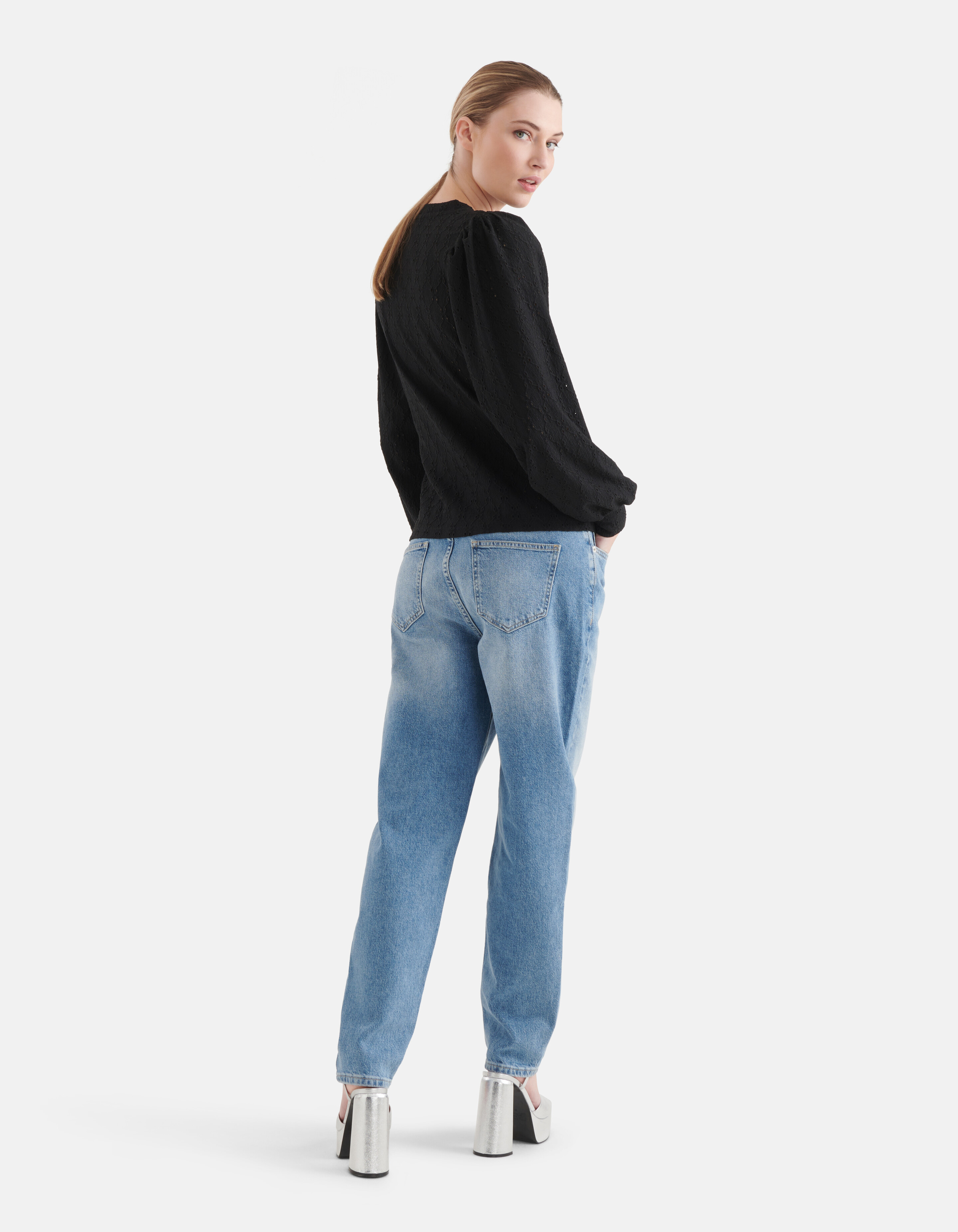 Bluse mit Stickerei Schwarz SHOEBY WOMEN