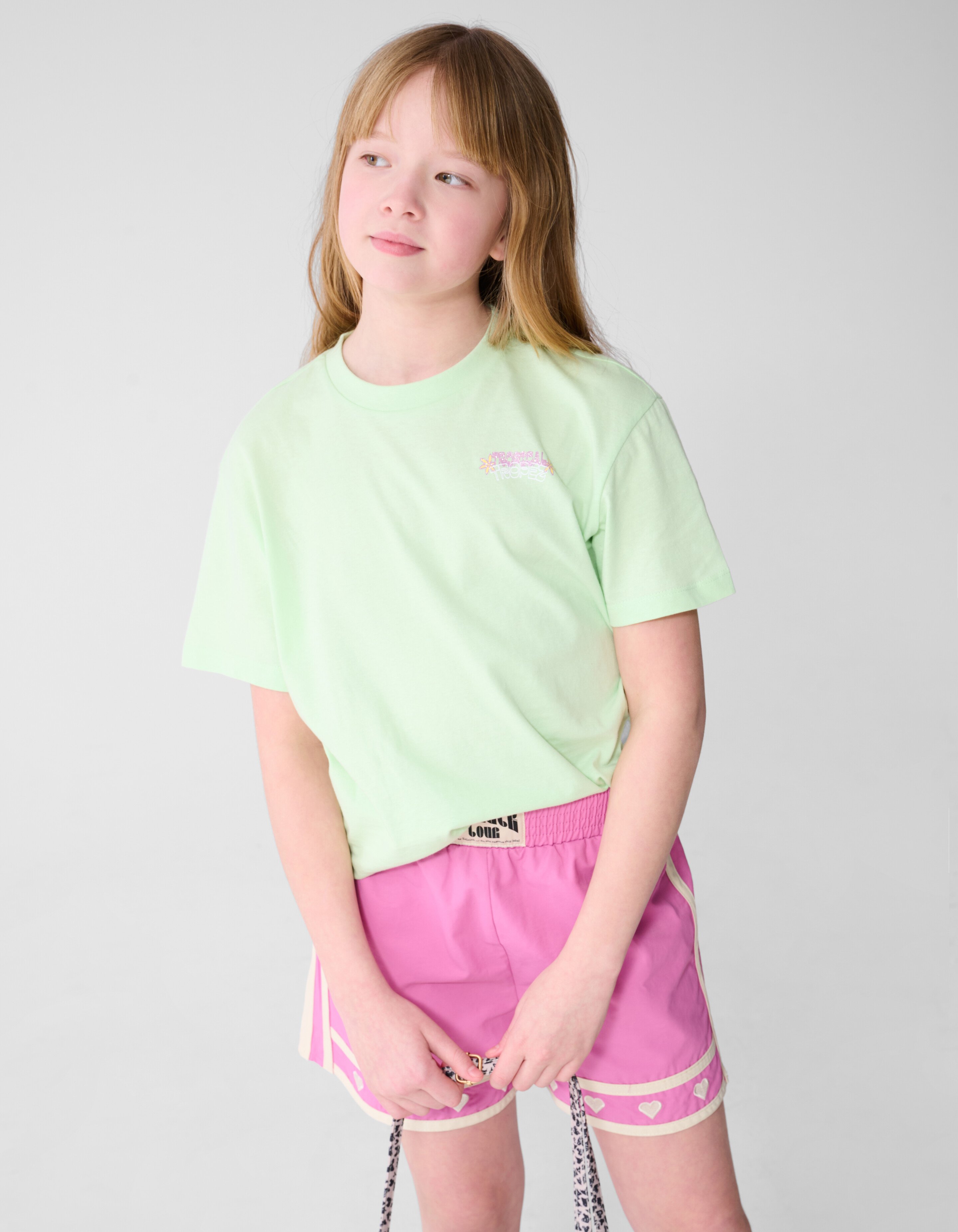 Tropical Artwork T-Shirt Hellgr&uuml;n SHOEBY GIRLS