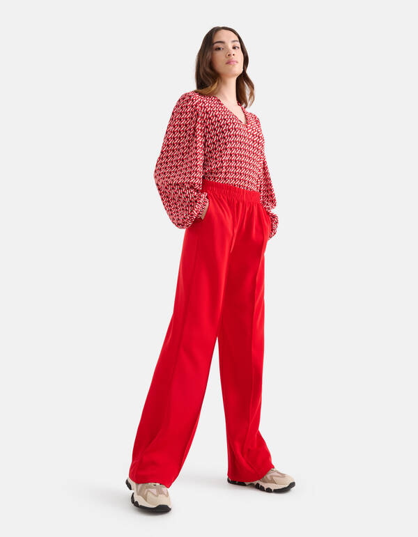 Basic-Hose mit weitem Bein Rot SHOEBY WOMEN